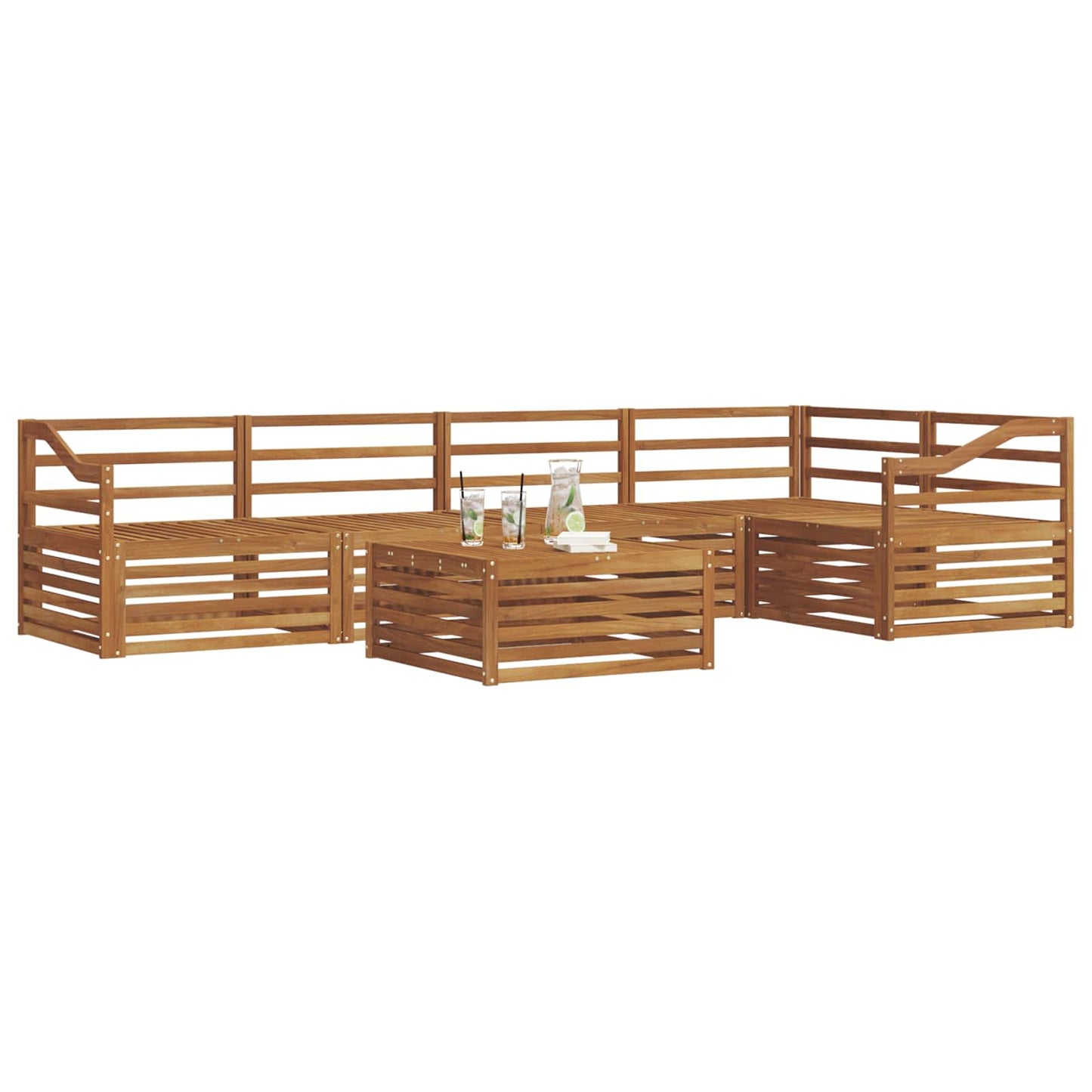 Outdoor-Sofagarnitur 6 pcs Natur