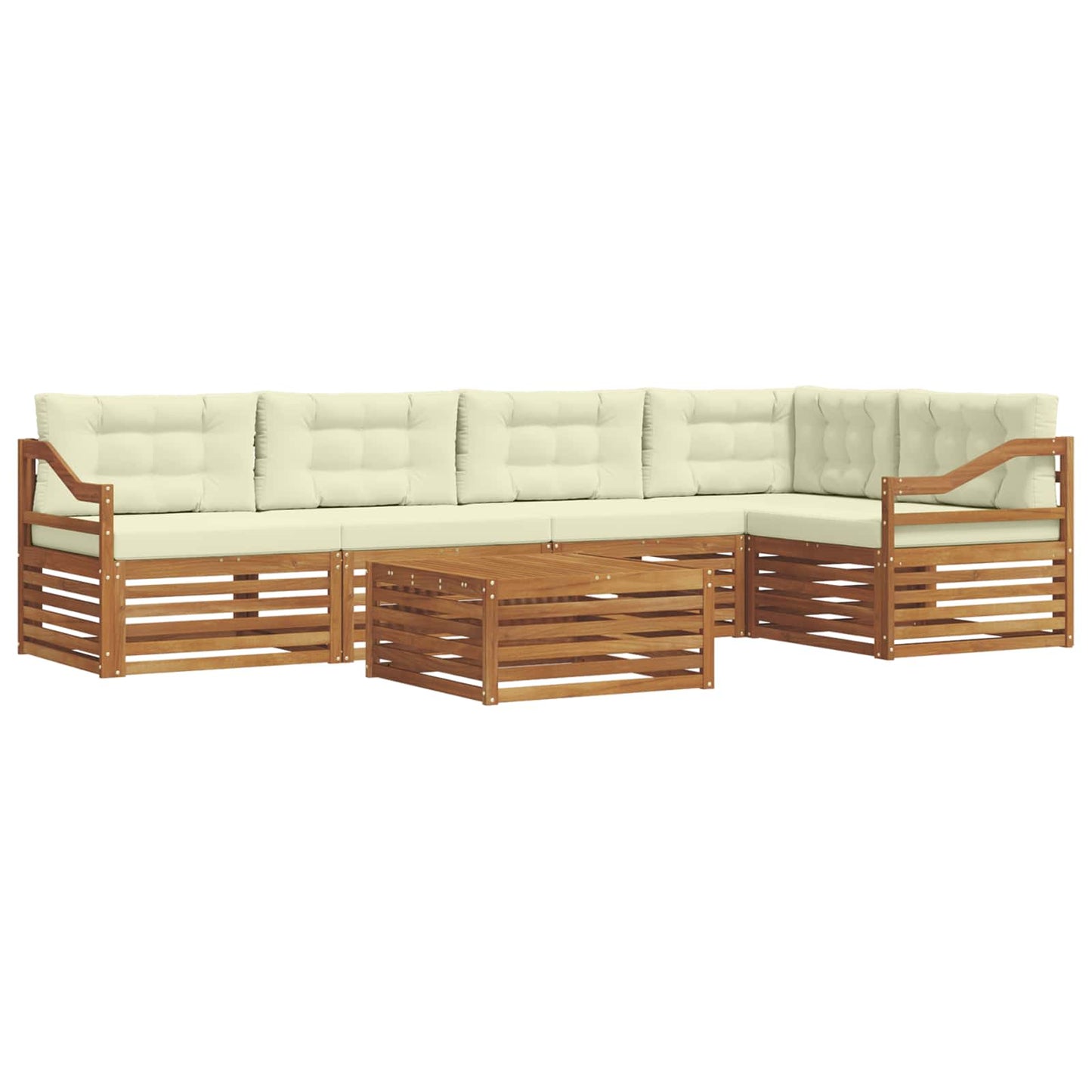 Outdoor-Sofagarnitur 6 stk. Natur und Creme