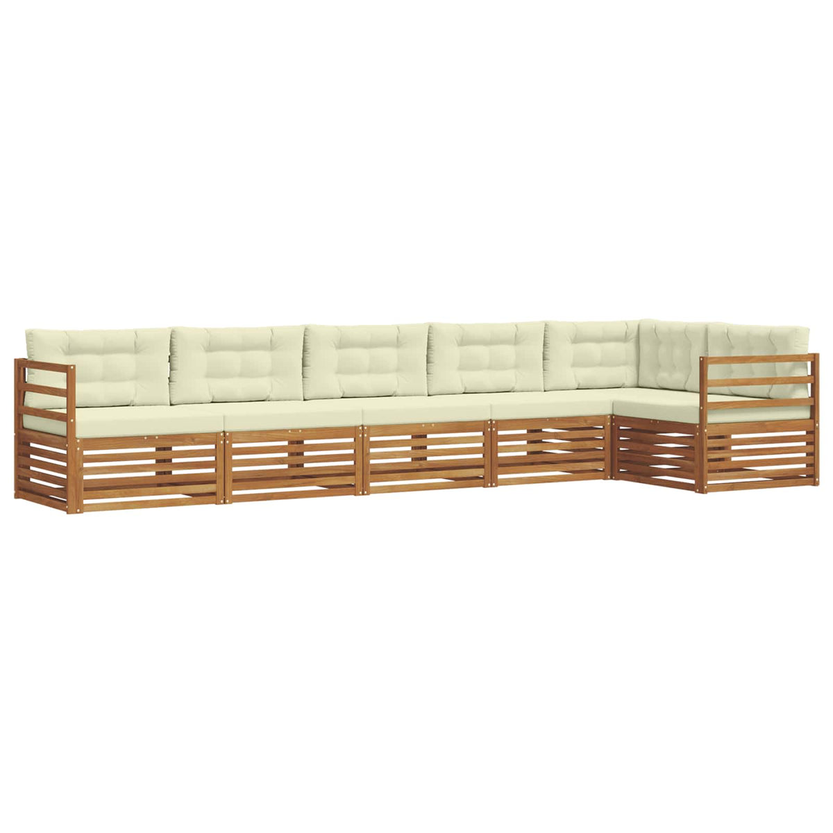 Outdoor-Sofagarnitur 6 stk. Natur und Creme