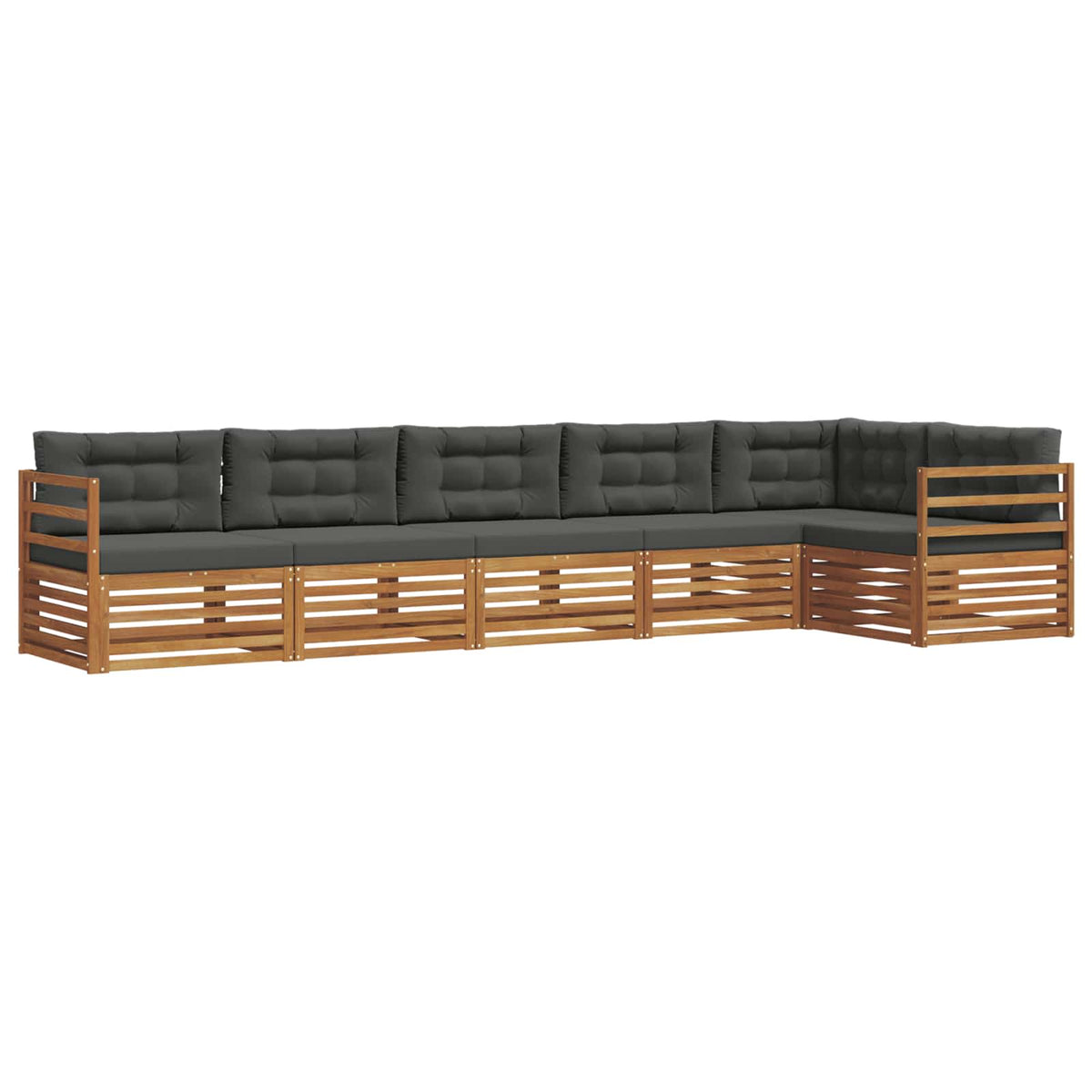Outdoor-Sofagarnitur 6 stk. Natur und Anthrazit