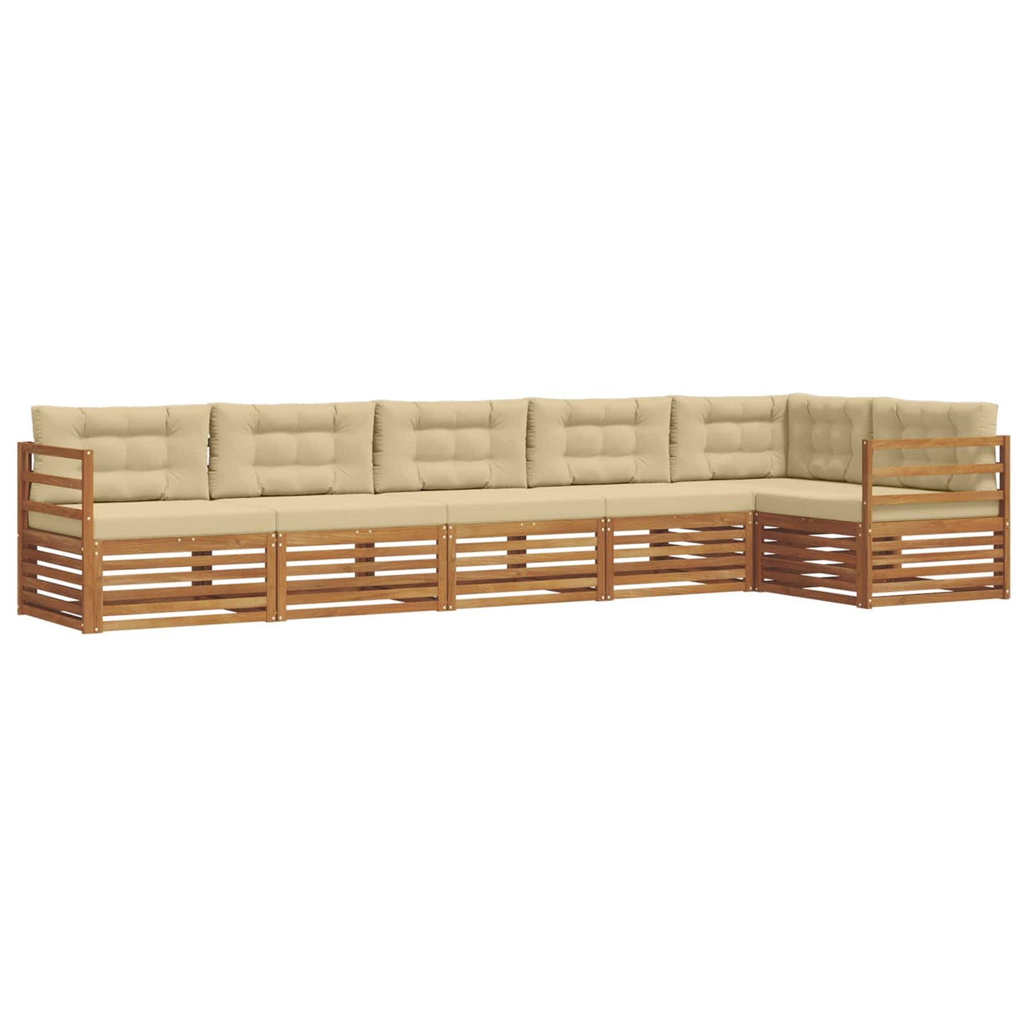 Outdoor-Sofagarnitur mit Kissen 6 pcs Natur und Beige