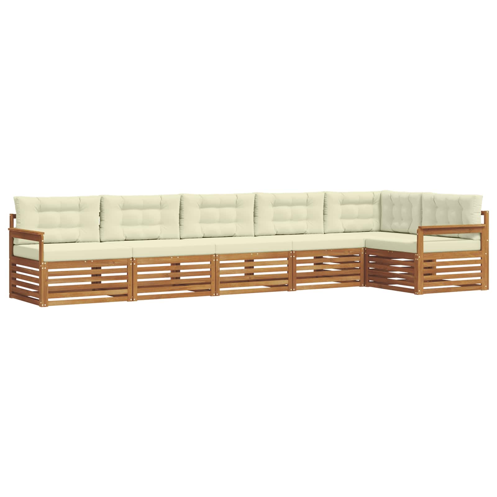 Outdoor-Sofagarnitur mit Kissen 6 pcs Natur und Creme