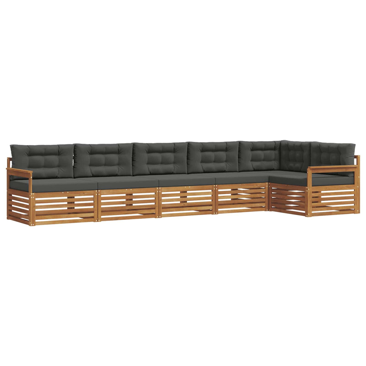 Outdoor-Sofagarnitur 6 stk. Natur und Anthrazit