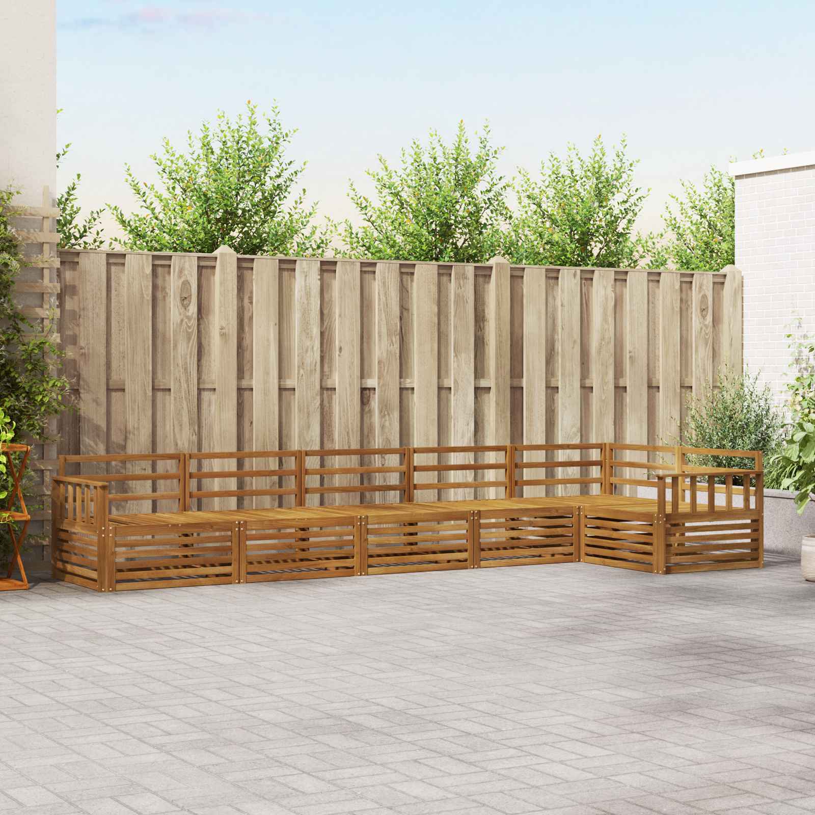 Outdoor-Sofagarnitur 6 pcs Natur Massivholz Akazie
