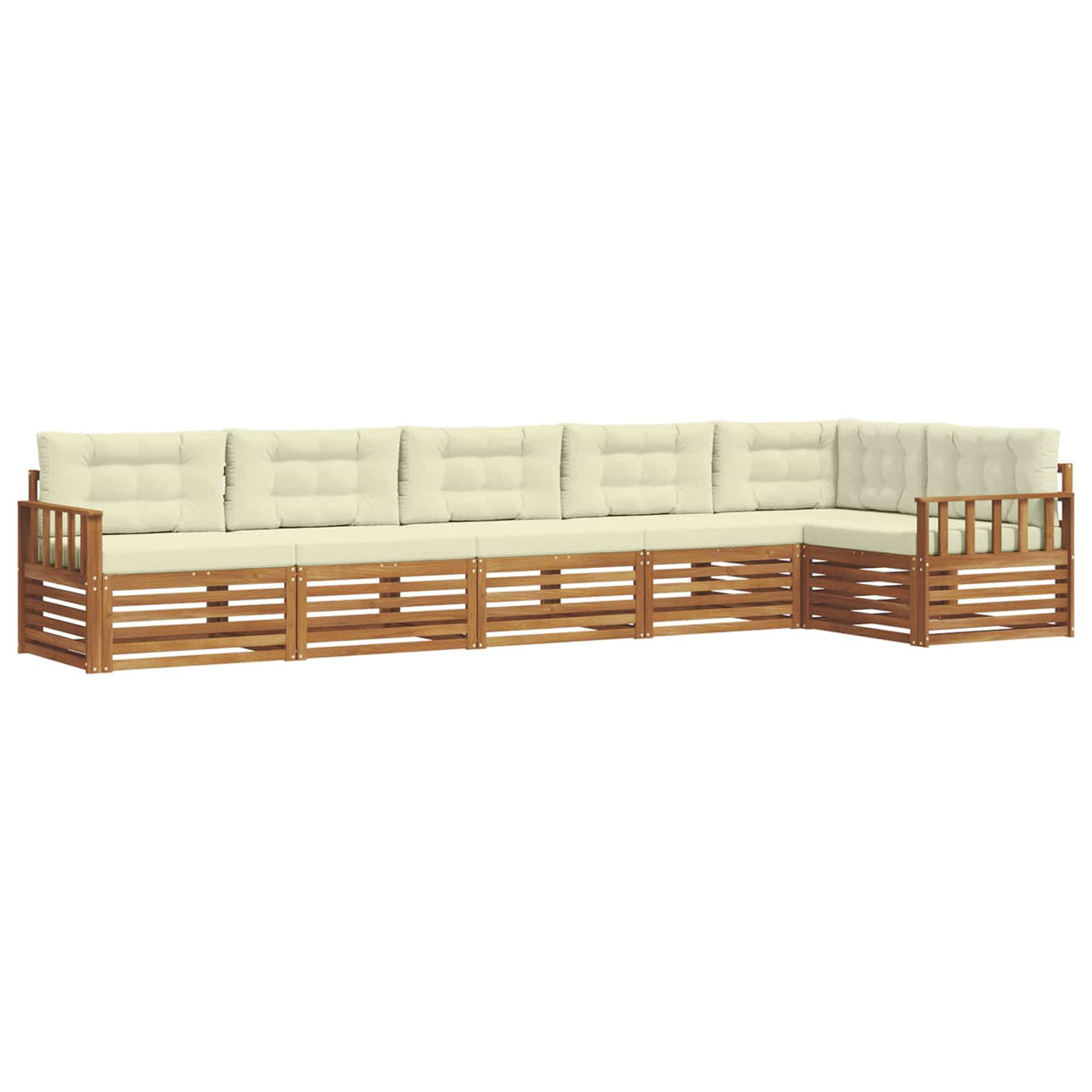 Outdoor-Sofagarnitur 6 stk. Natur und Creme