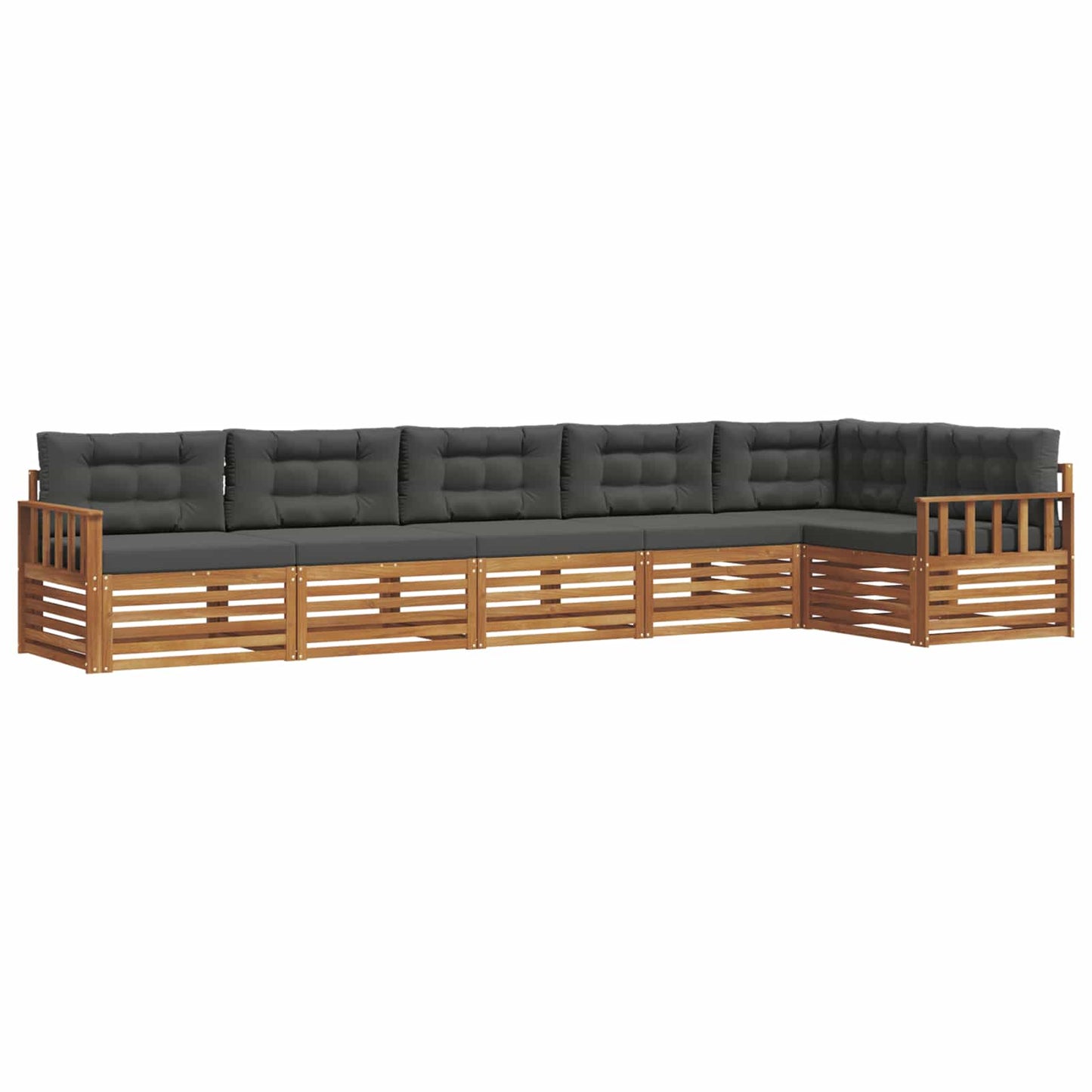 Outdoor-Sofagarnitur mit Kissen 6 pcs Natur und Anthrazit