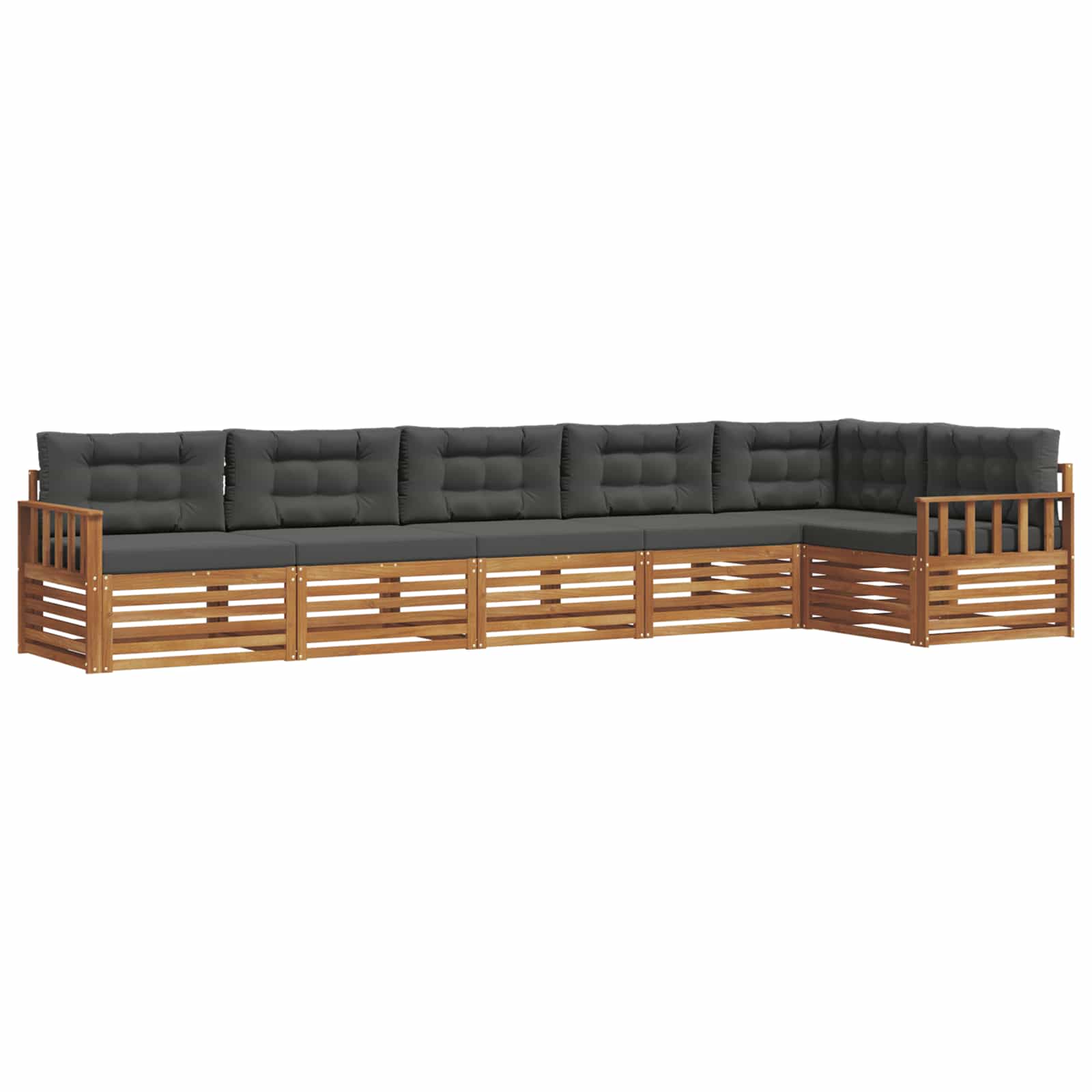 Outdoor-Sofagarnitur mit Kissen 6 pcs Natur und Anthrazit
