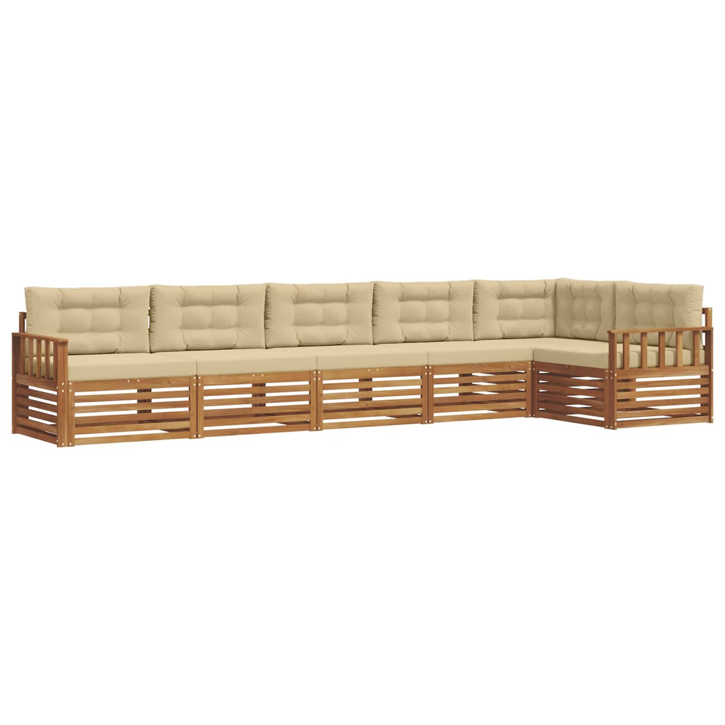 Outdoor-Sofagarnitur mit Kissen 6 pcs Natur und Beige