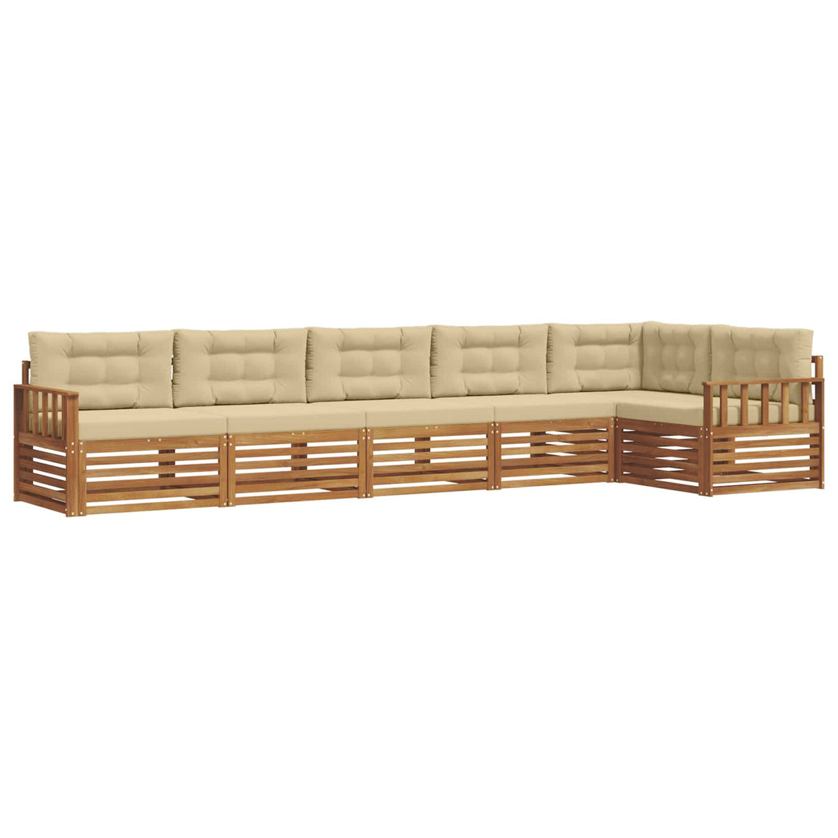 Outdoor-Sofagarnitur 6 stk. Natur und Beige