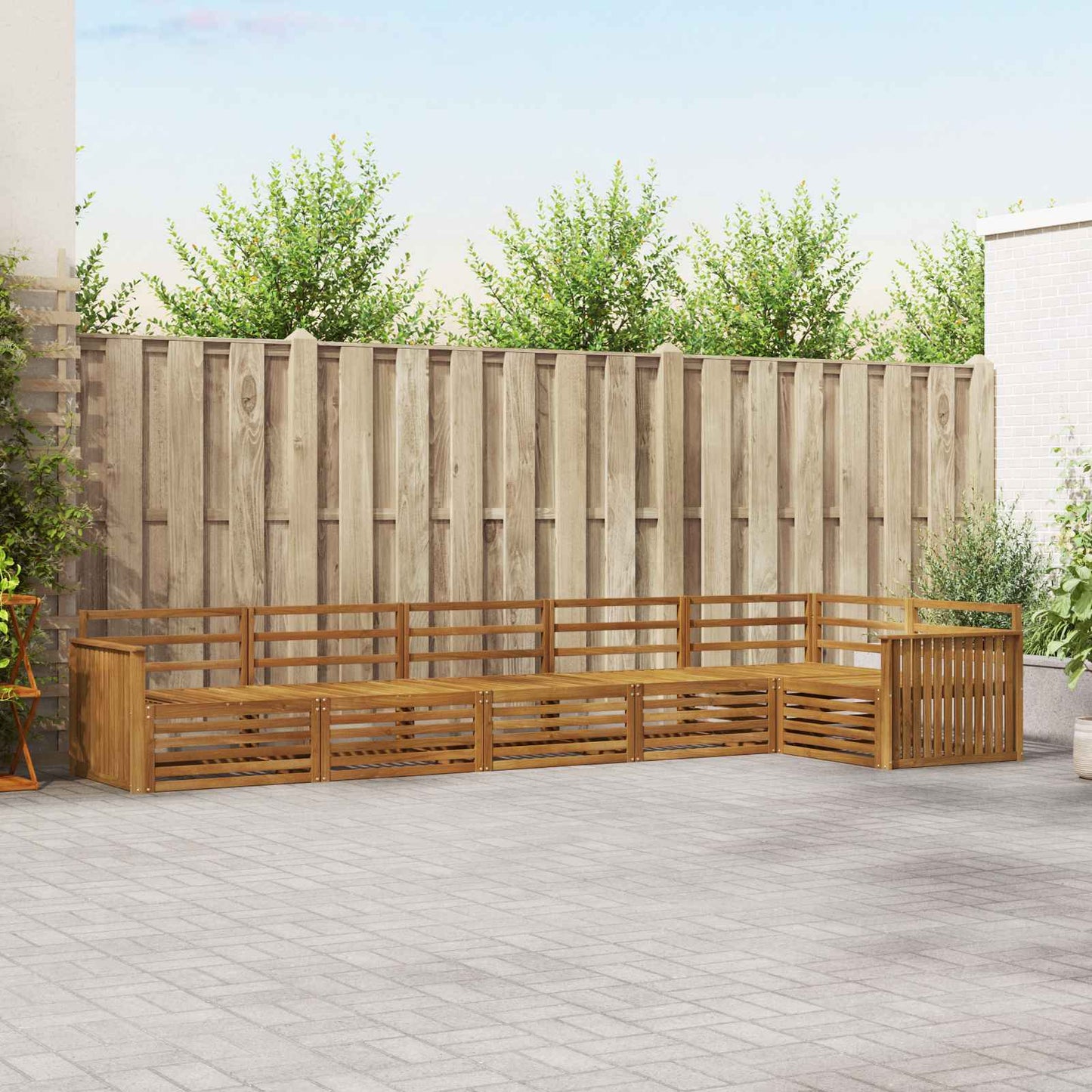 Outdoor-Sofagarnitur 6 pcs Natur Massivholz Akazie