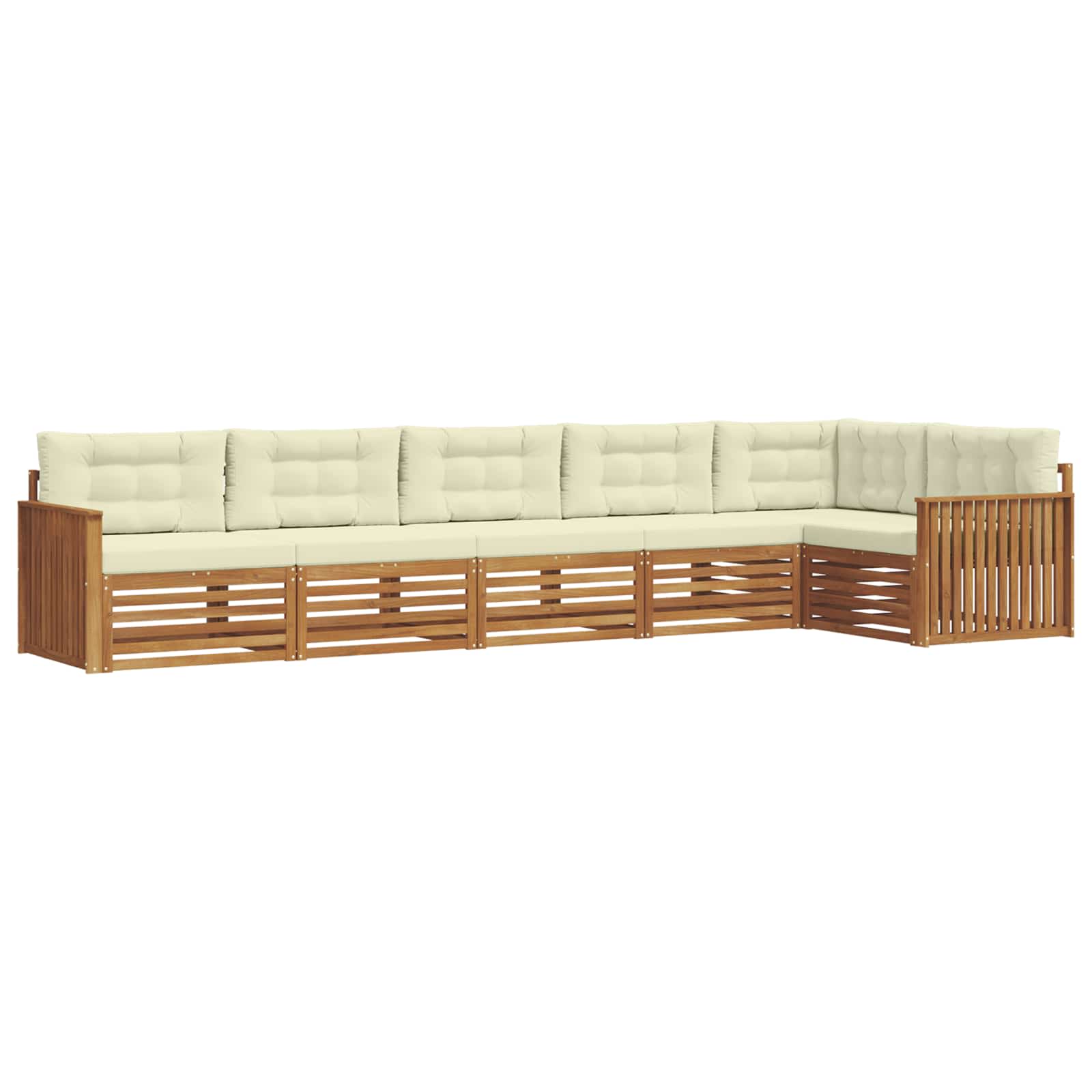 Outdoor-Sofagarnitur mit Kissen 6 pcs Natur und Creme