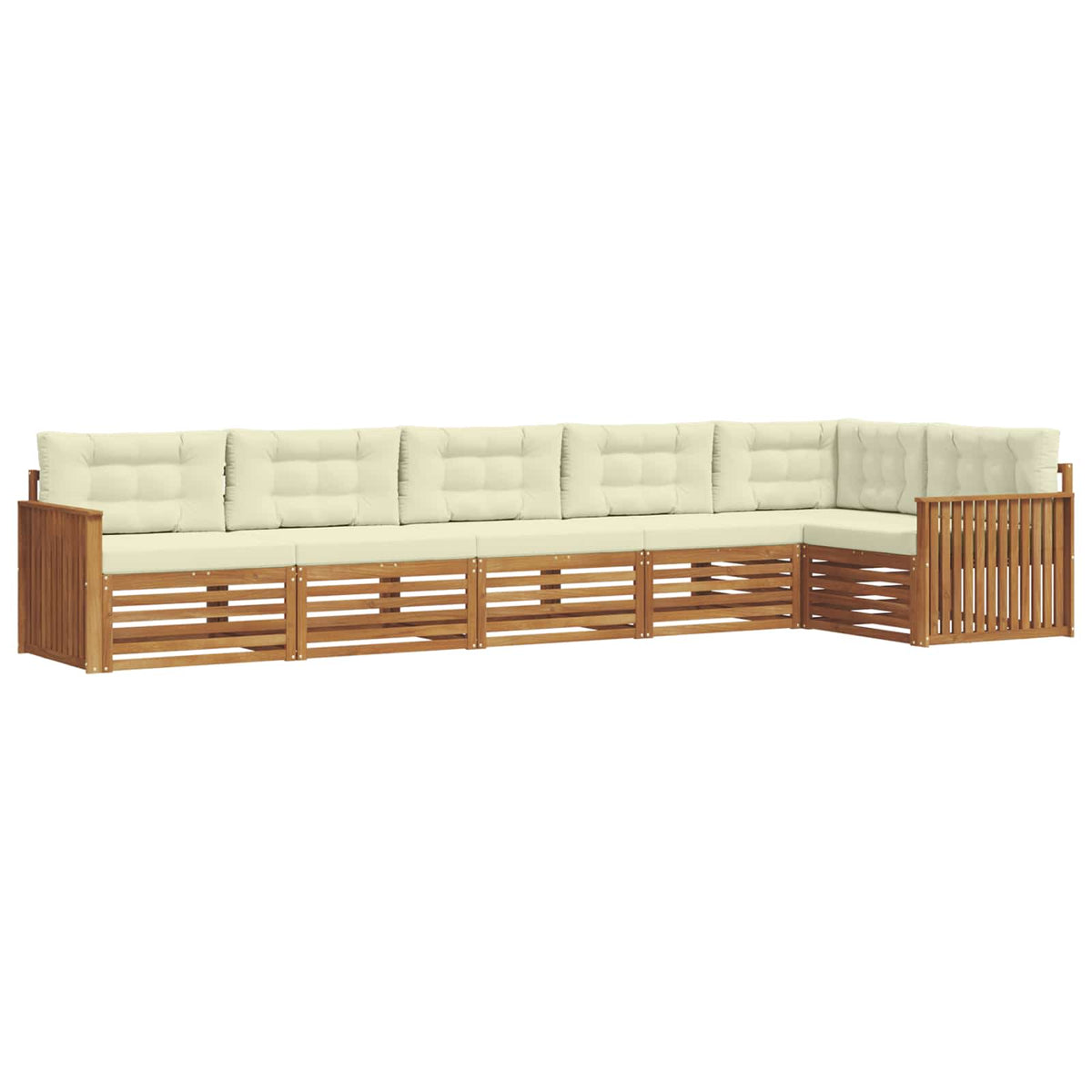 Outdoor-Sofagarnitur 6 stk. Natur und Creme