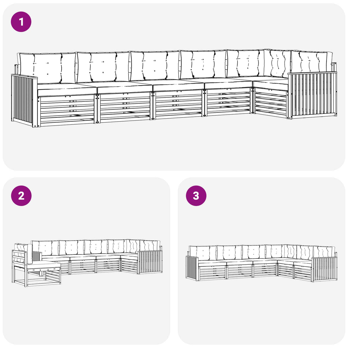 Outdoor-Sofagarnitur 6 stk. Natur und Creme