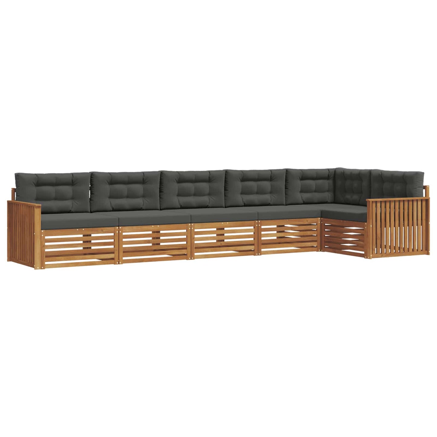 Outdoor-Sofagarnitur mit Kissen 6 pcs Natur und Anthrazit