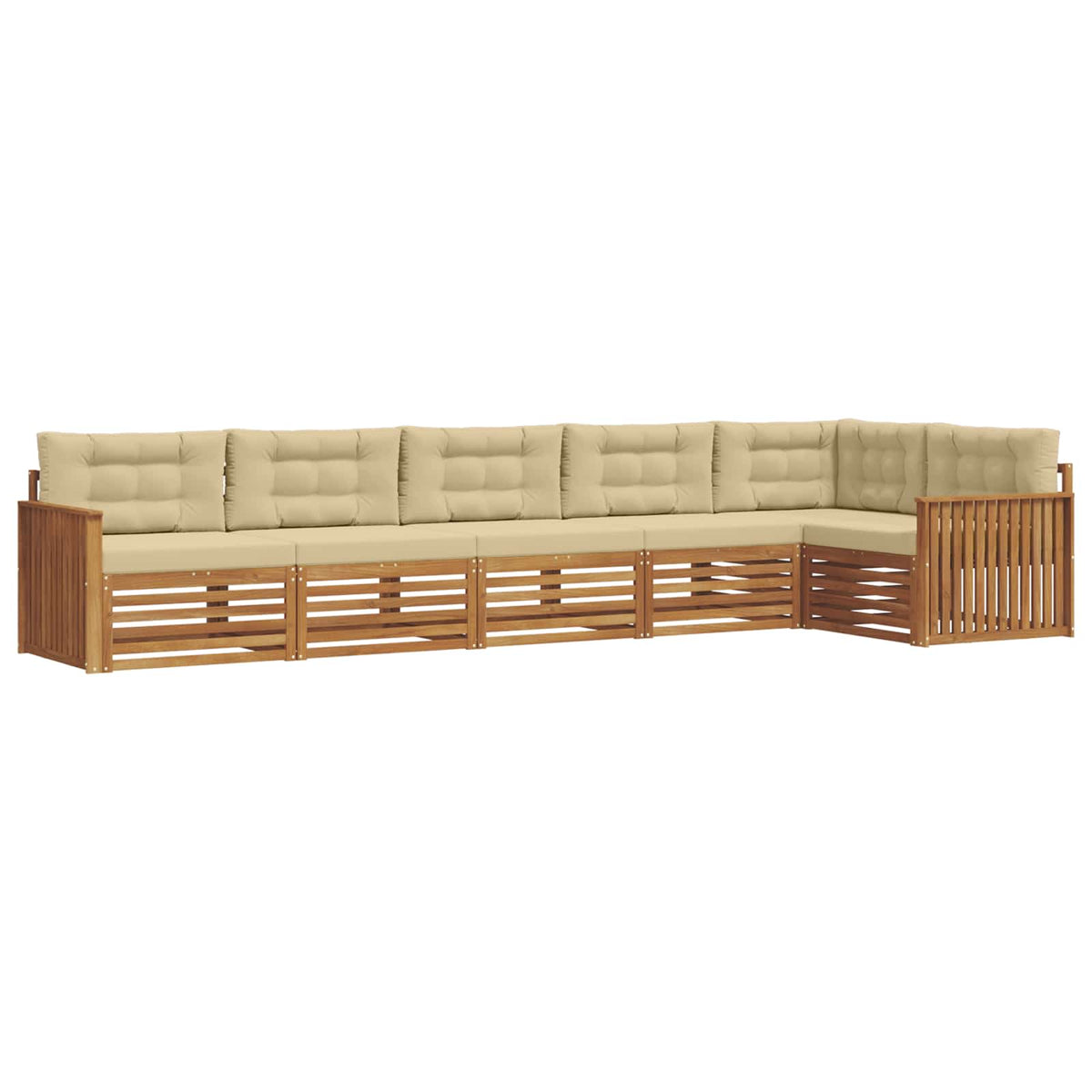 Outdoor-Sofagarnitur 6 stk. Natur und Beige