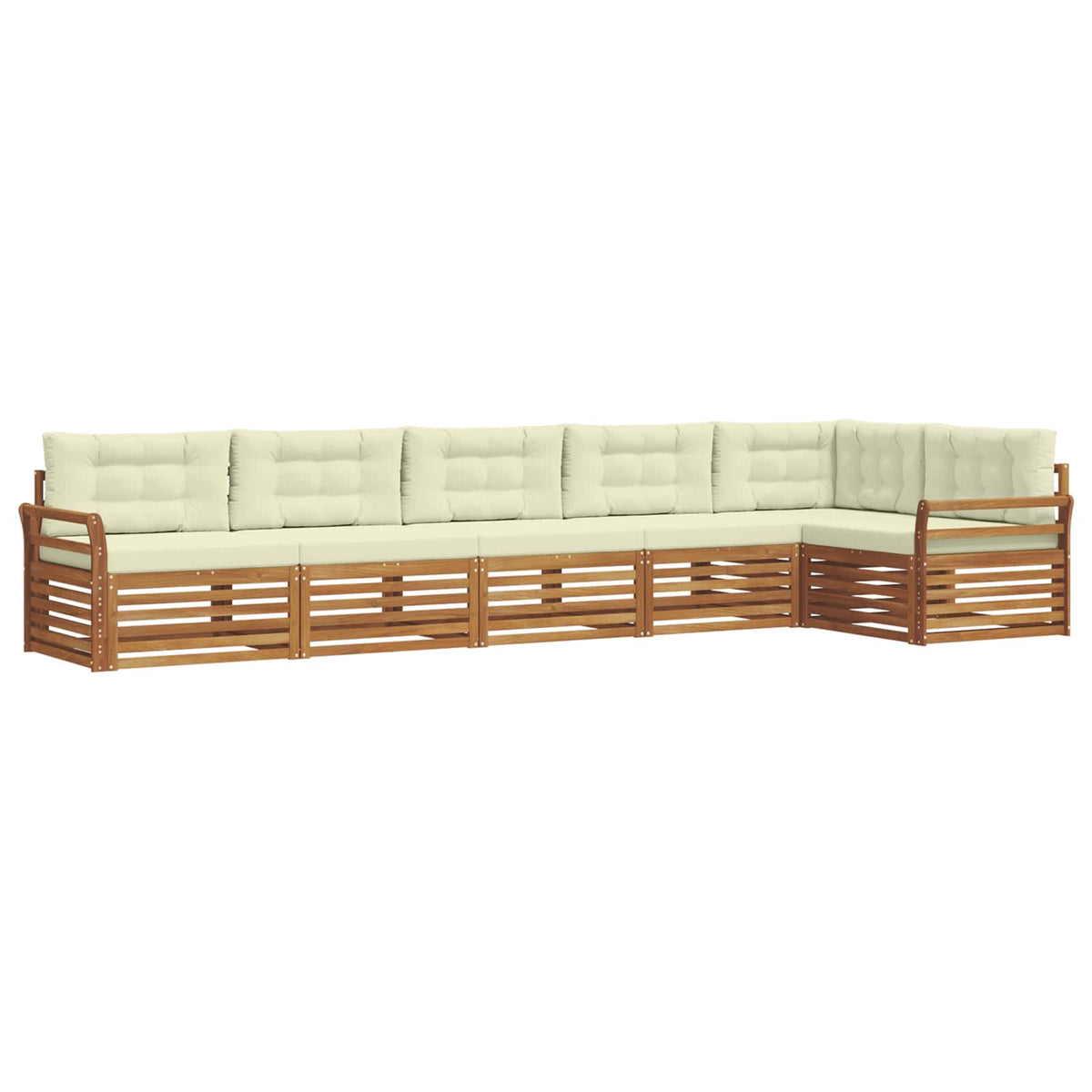 Outdoor-Sofagarnitur 6 stk. Natur und Creme