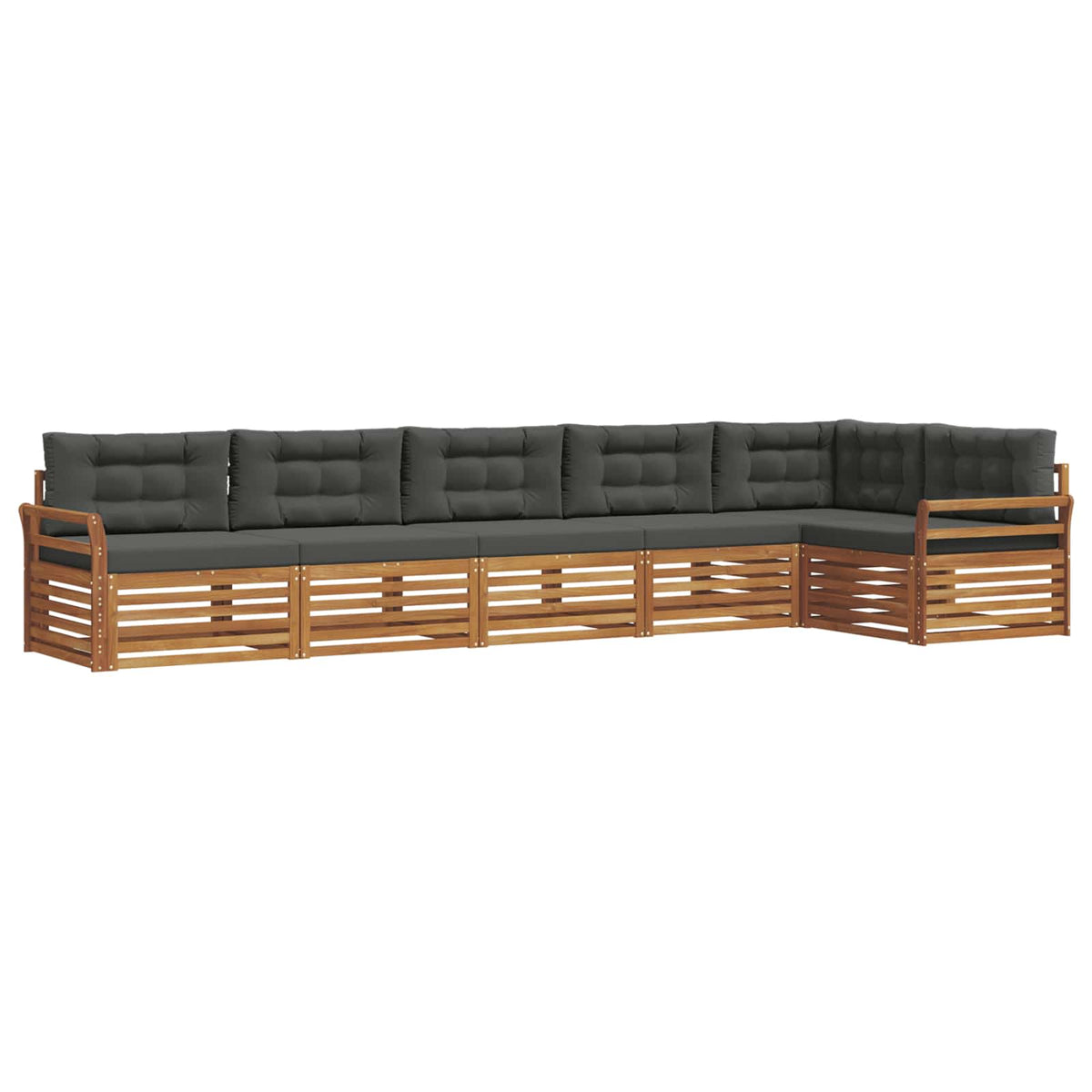 Outdoor-Sofagarnitur 6 stk. Natur und Anthrazit