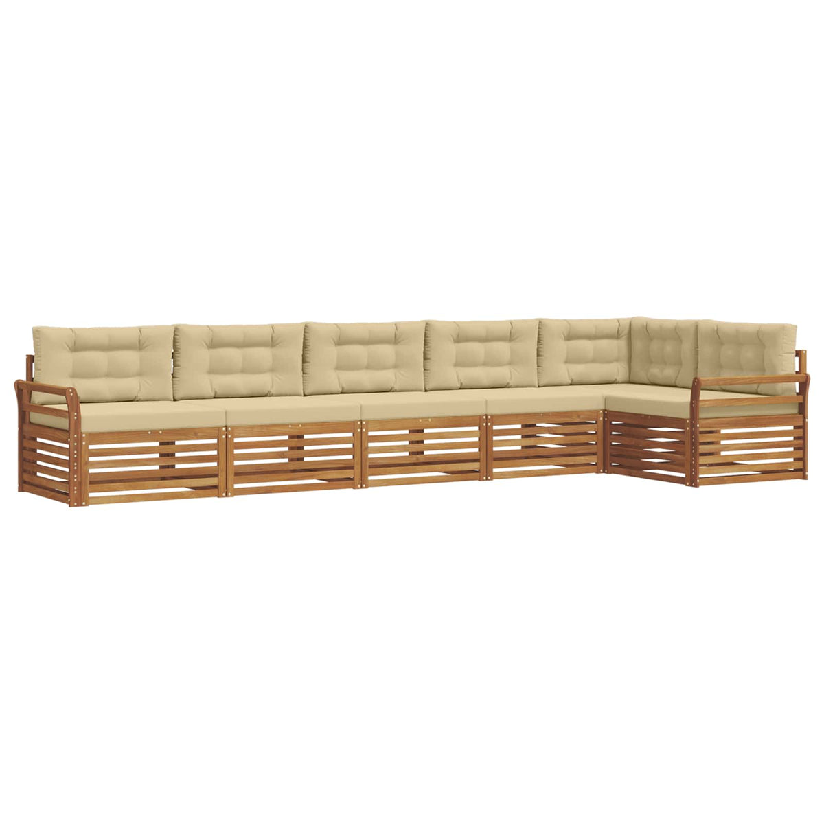 Outdoor-Sofagarnitur 6 stk. Natur und Beige