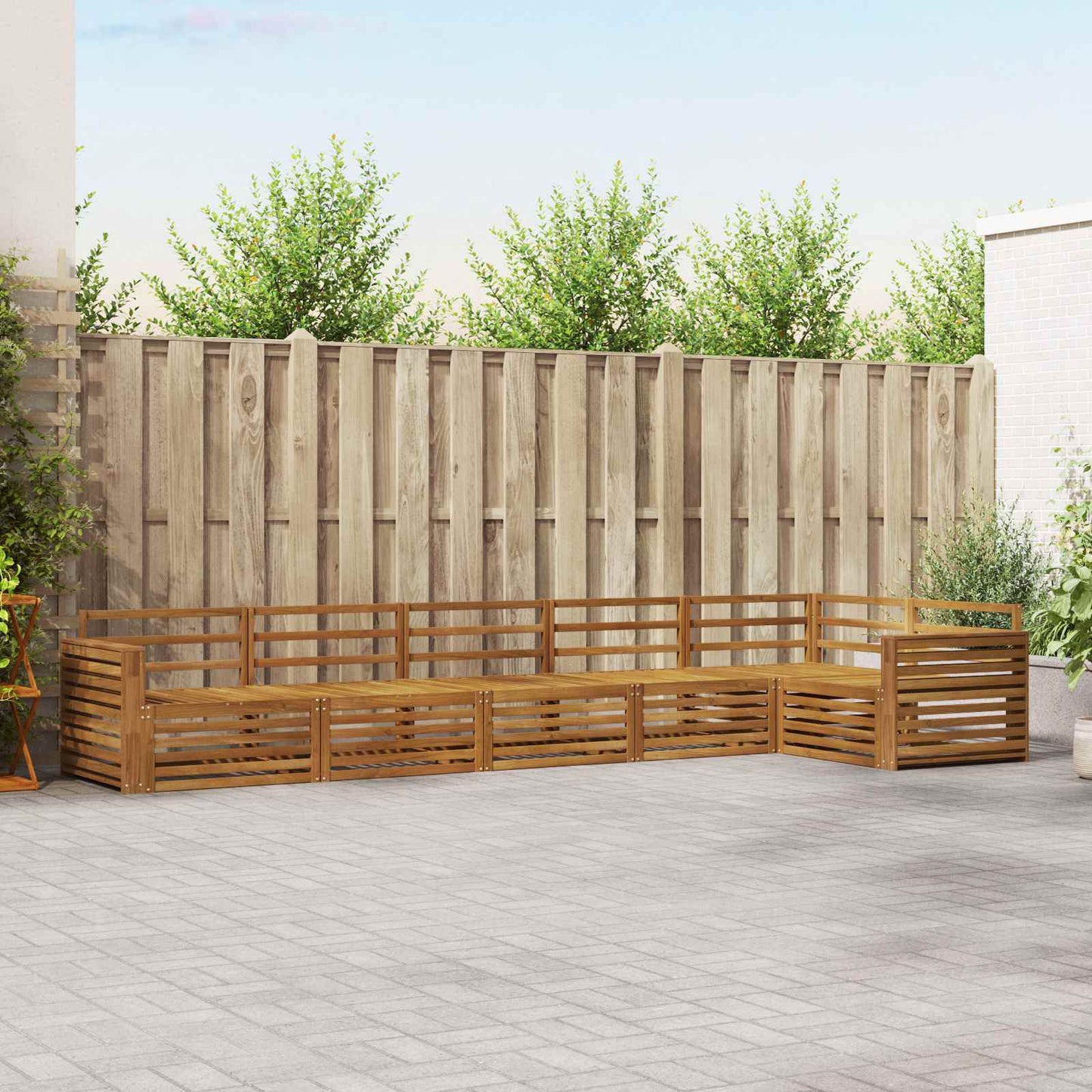 Outdoor-Sofagarnitur 6 pcs Natur Massivholz Akazie