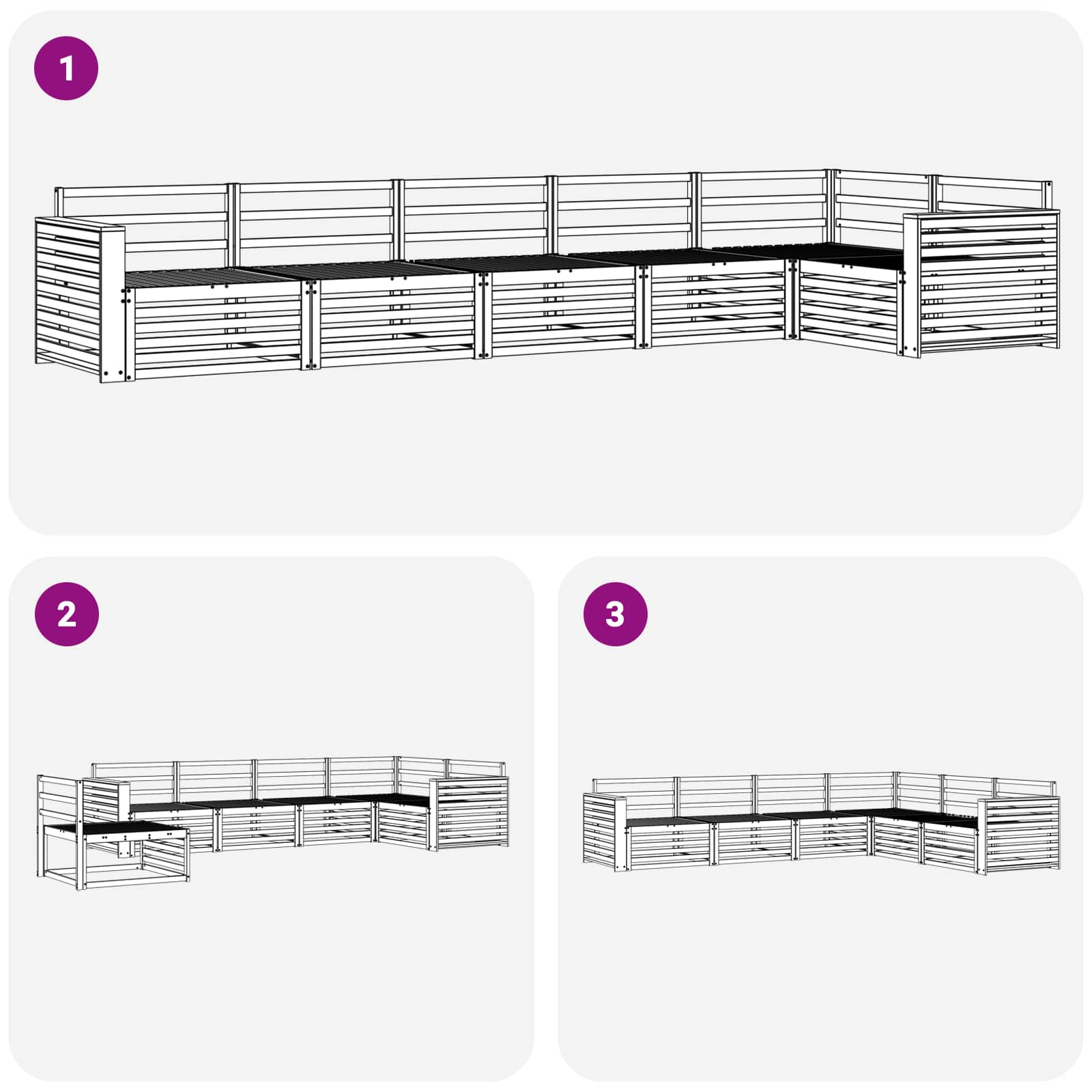Outdoor-Sofagarnitur 6 pcs Natur Massivholz Akazie