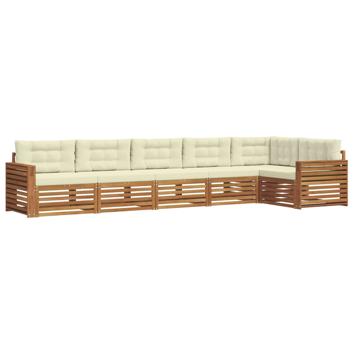 Outdoor-Sofagarnitur 6 stk. Natur und Creme