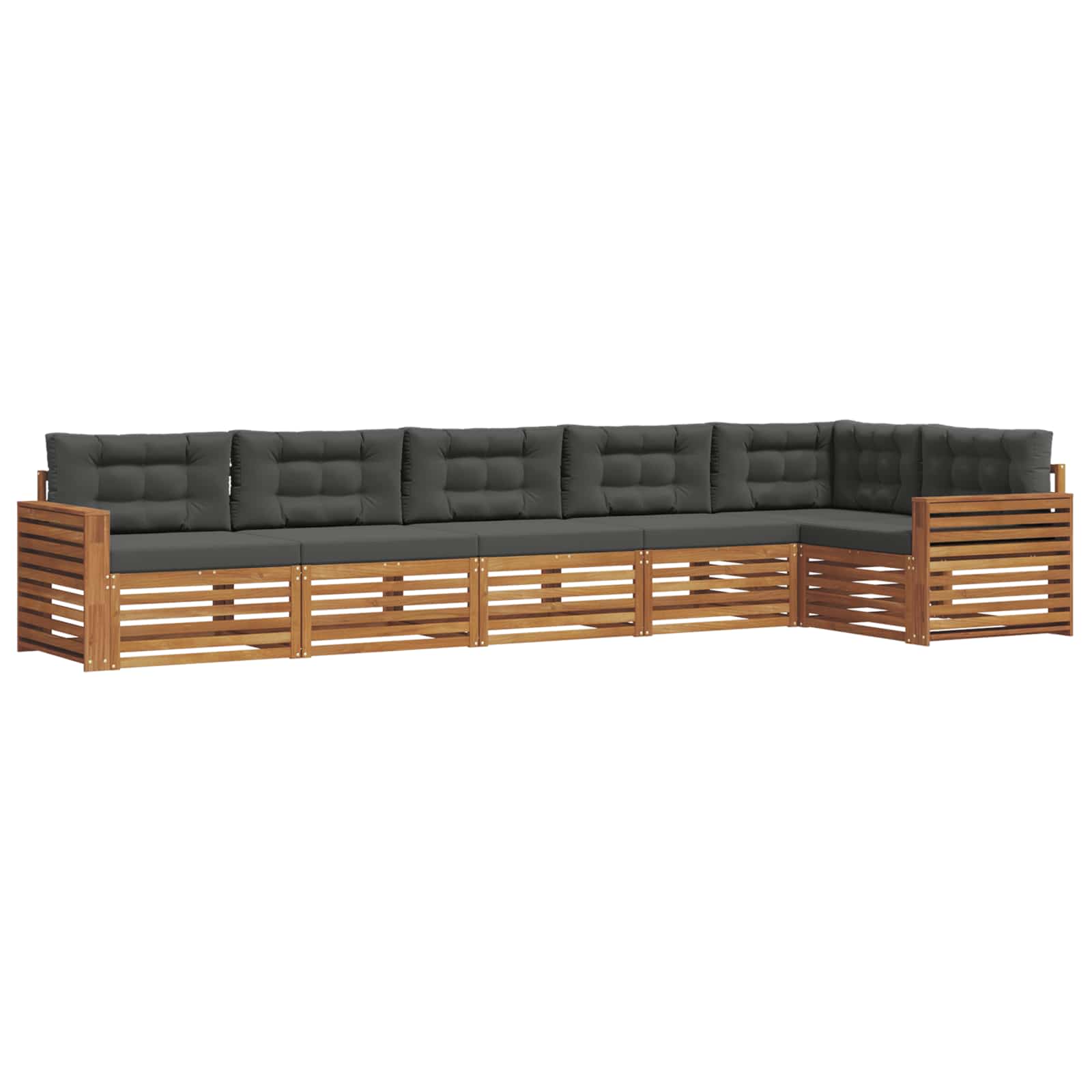 Outdoor-Sofagarnitur mit Kissen 6 pcs Natur und Anthrazit