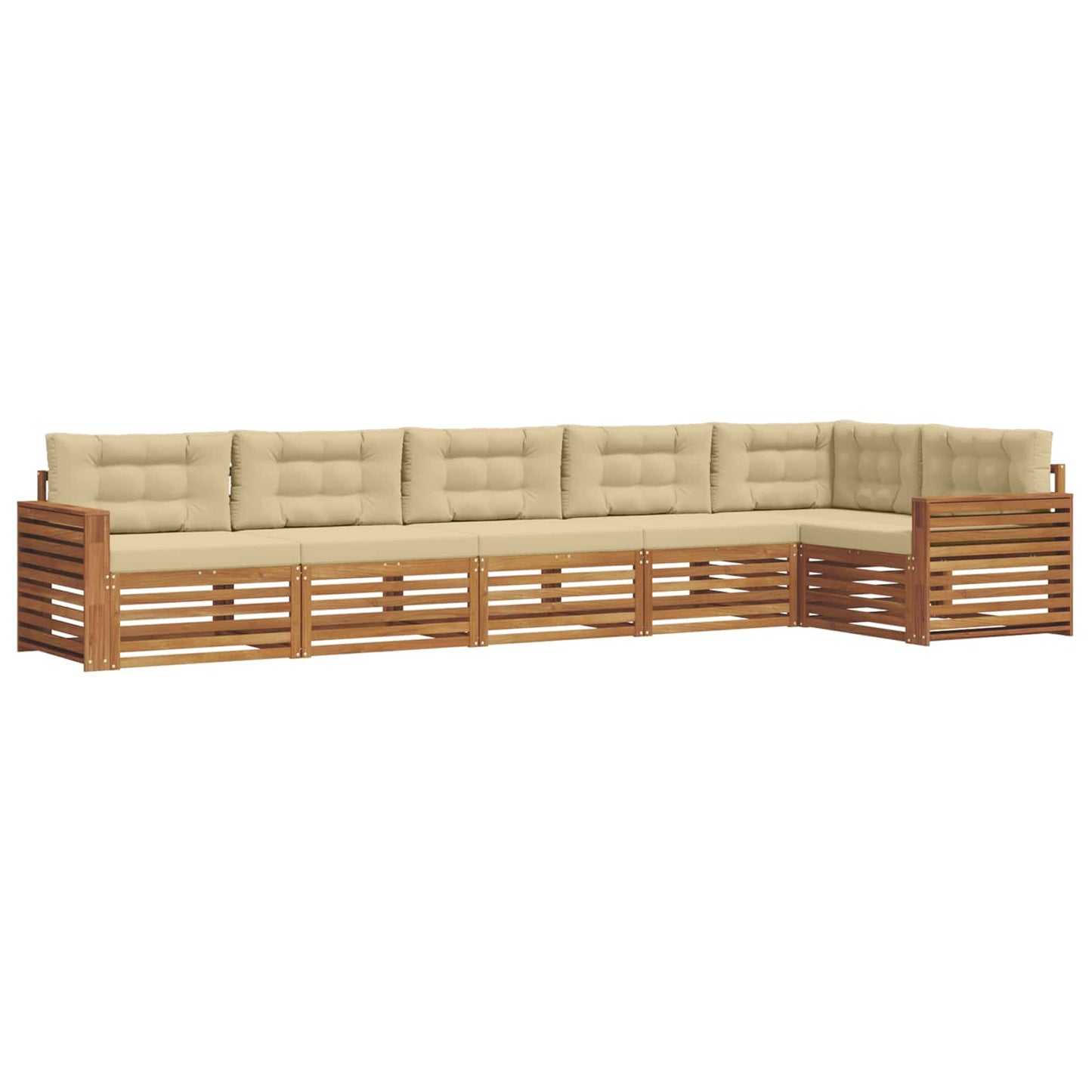 Outdoor-Sofagarnitur 6 stk. Natur und Beige