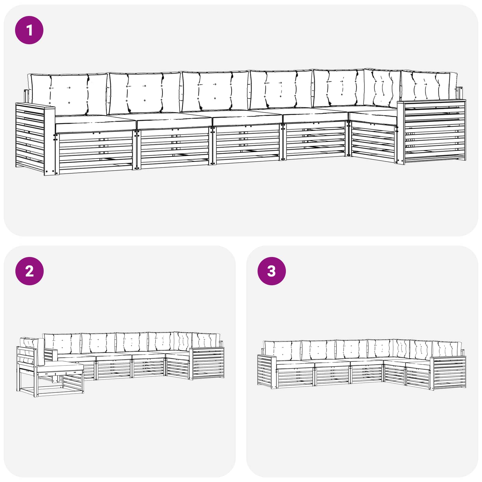 Outdoor-Sofagarnitur 6 stk. Natur und Beige