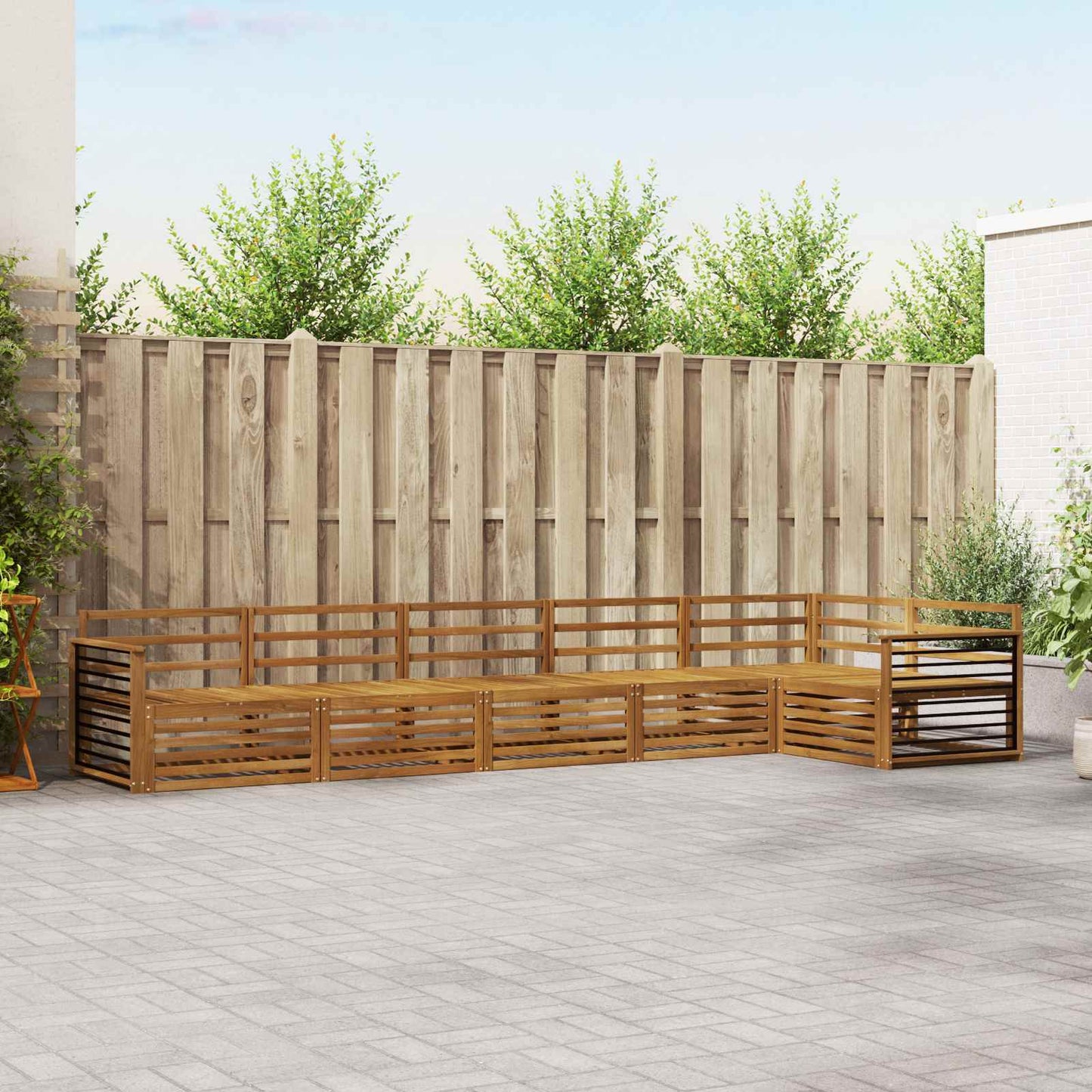 Outdoor-Sofagarnitur 6 pcs Natur Massivholz Akazie