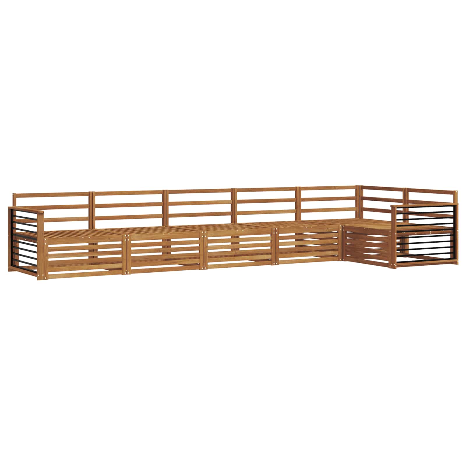 Outdoor-Sofagarnitur 6 pcs Natur Massivholz Akazie