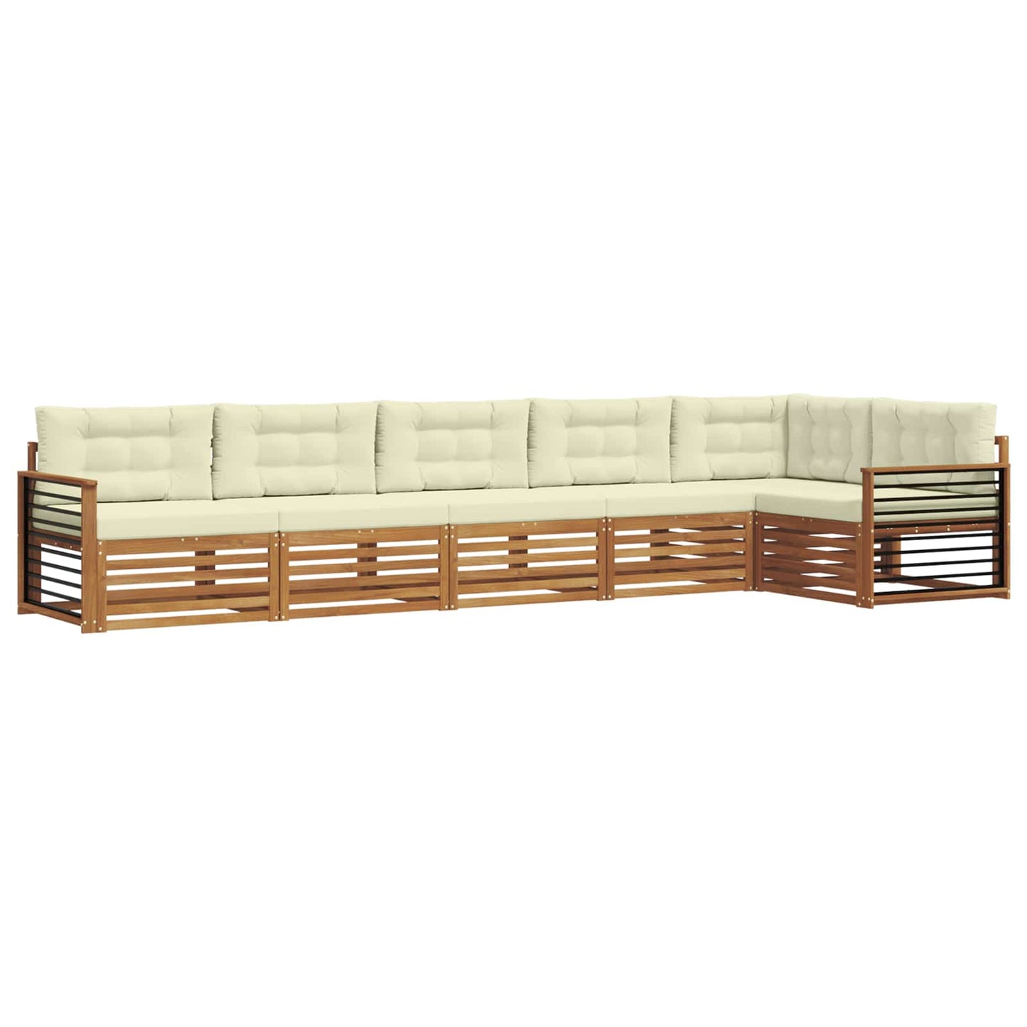 Outdoor-Sofagarnitur 6 stk. Natur und Creme