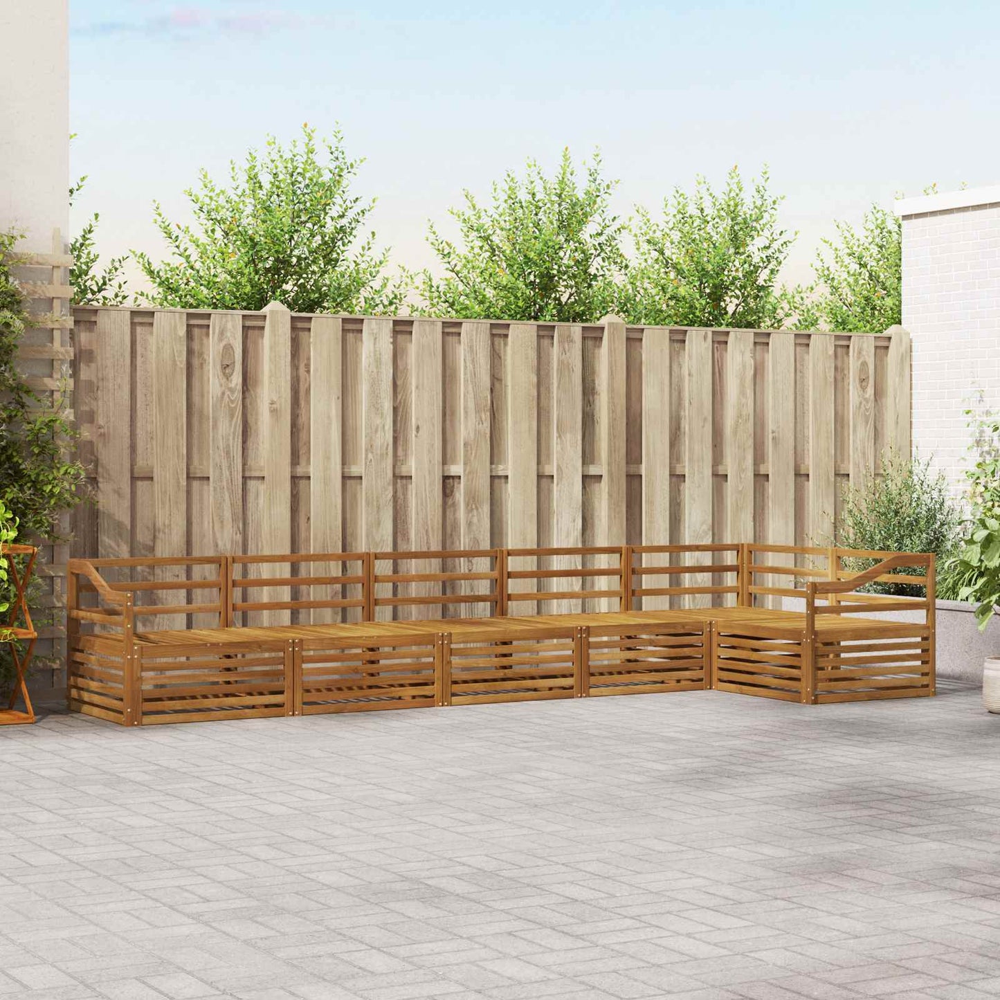 Outdoor-Sofagarnitur 6 pcs Natur Massivholz Akazie