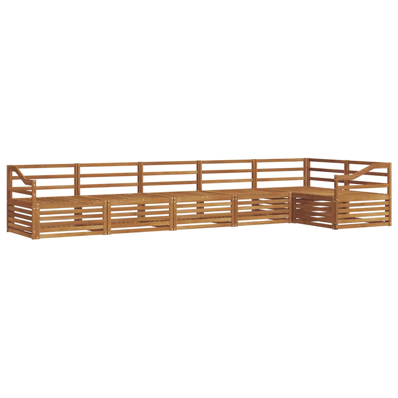 Outdoor-Sofagarnitur 6 pcs Natur Massivholz Akazie