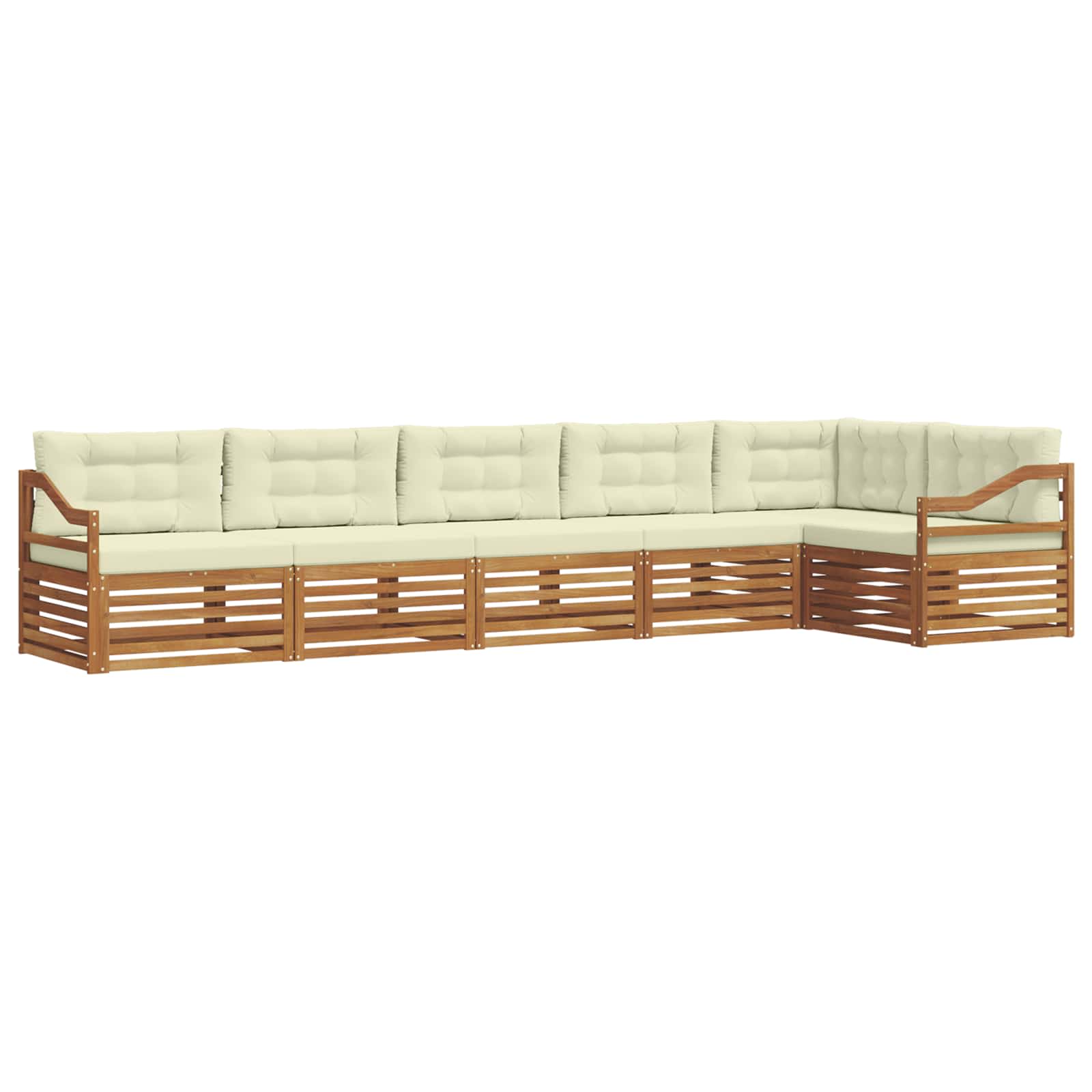 Outdoor-Sofagarnitur mit Kissen 6 pcs Natur und Creme