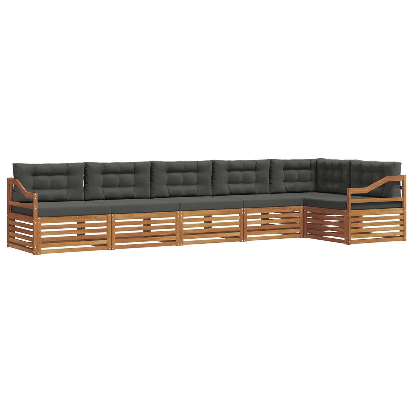 Outdoor-Sofagarnitur 6 stk. Natur und Anthrazit