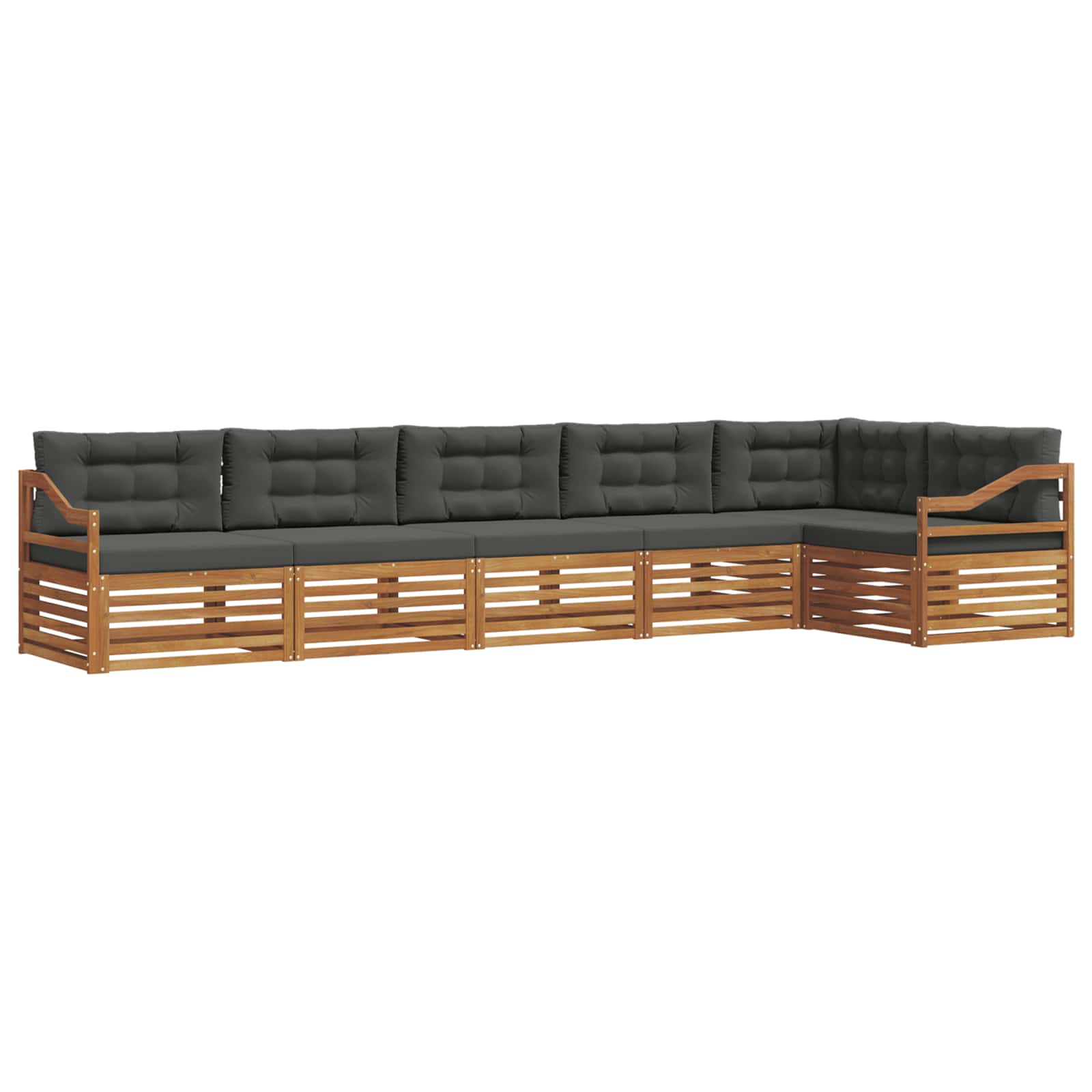 Outdoor-Sofagarnitur 6 stk. Natur und Anthrazit