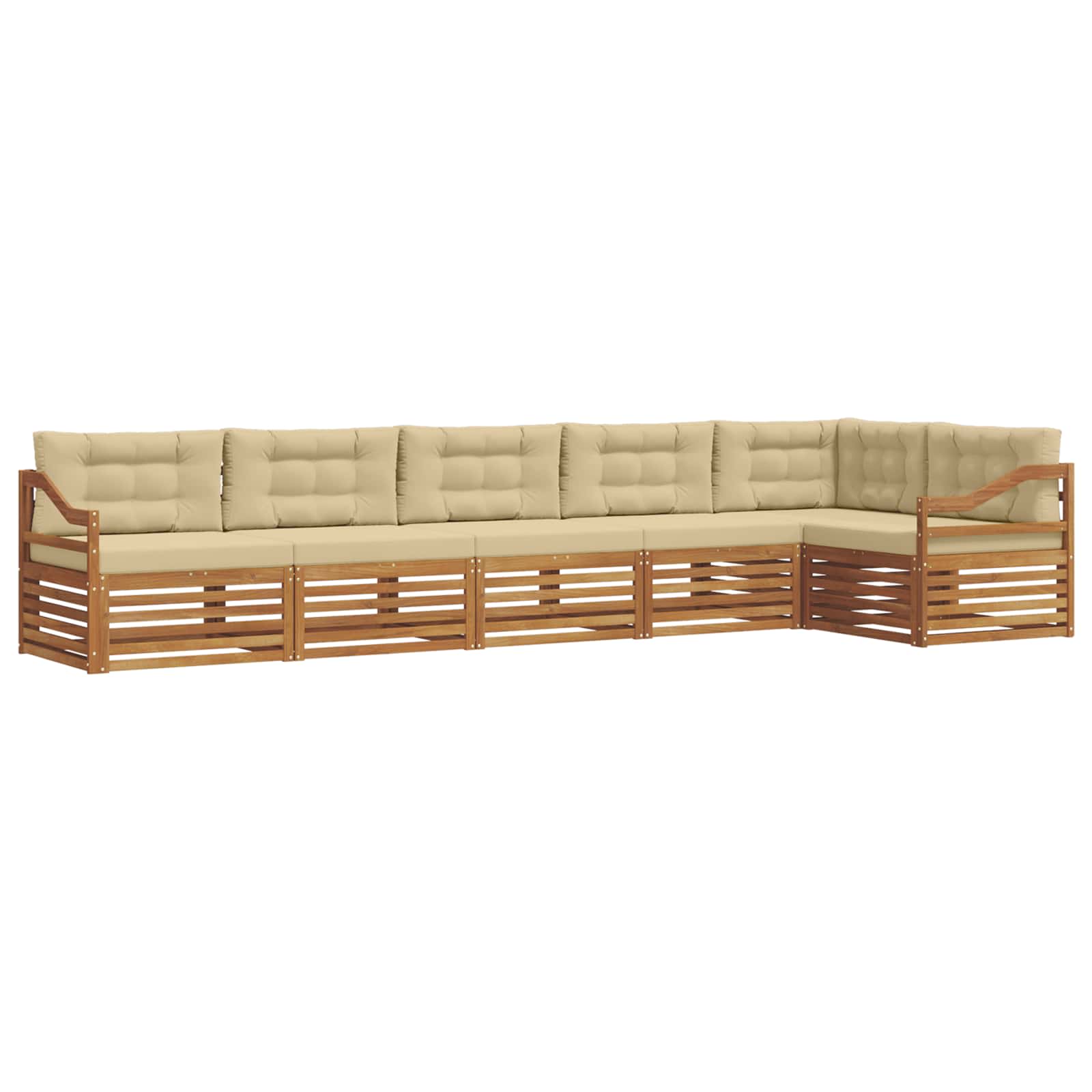 Outdoor-Sofagarnitur mit Kissen 6 pcs Natur und Beige
