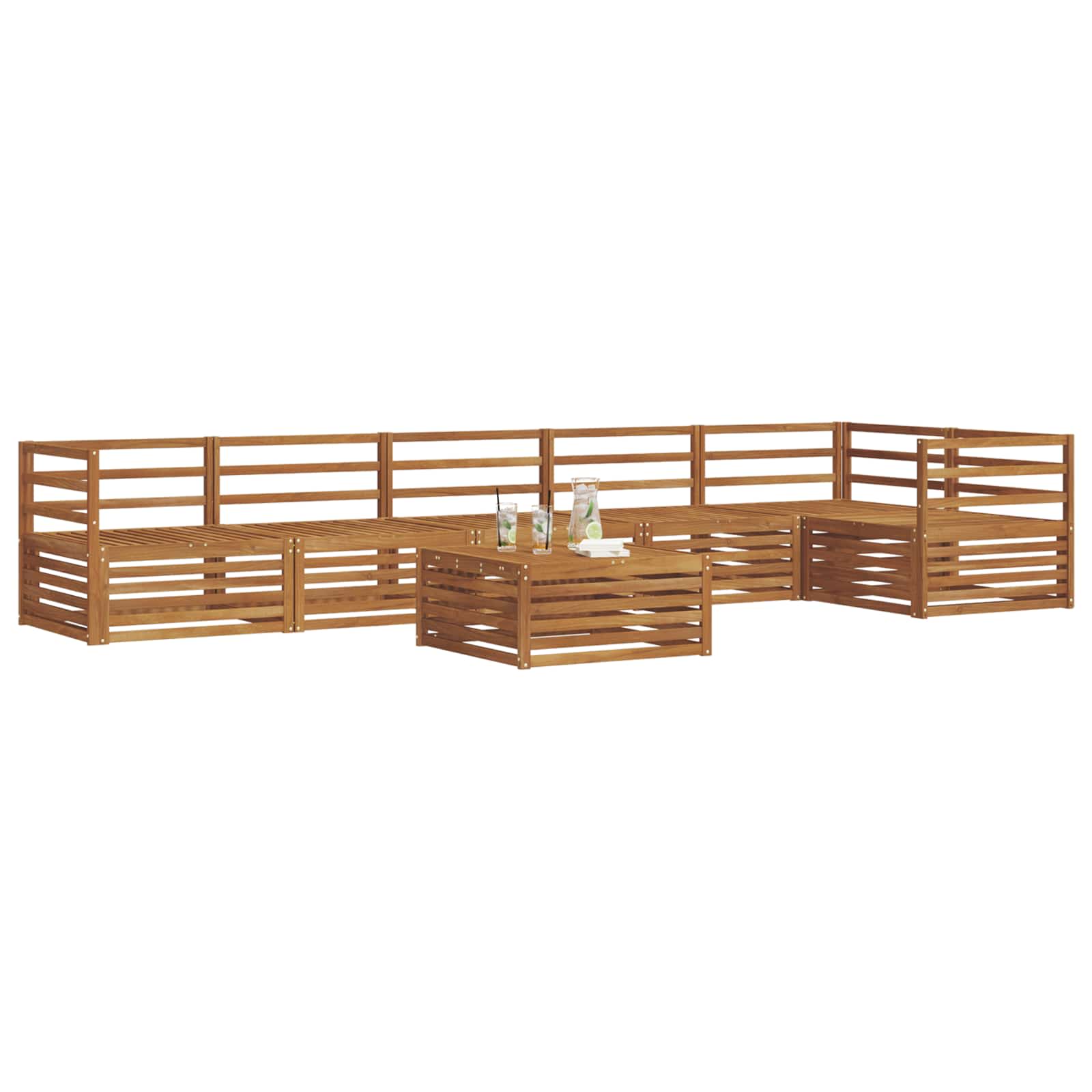 Outdoor-Sofagarnitur 7 pcs Natur