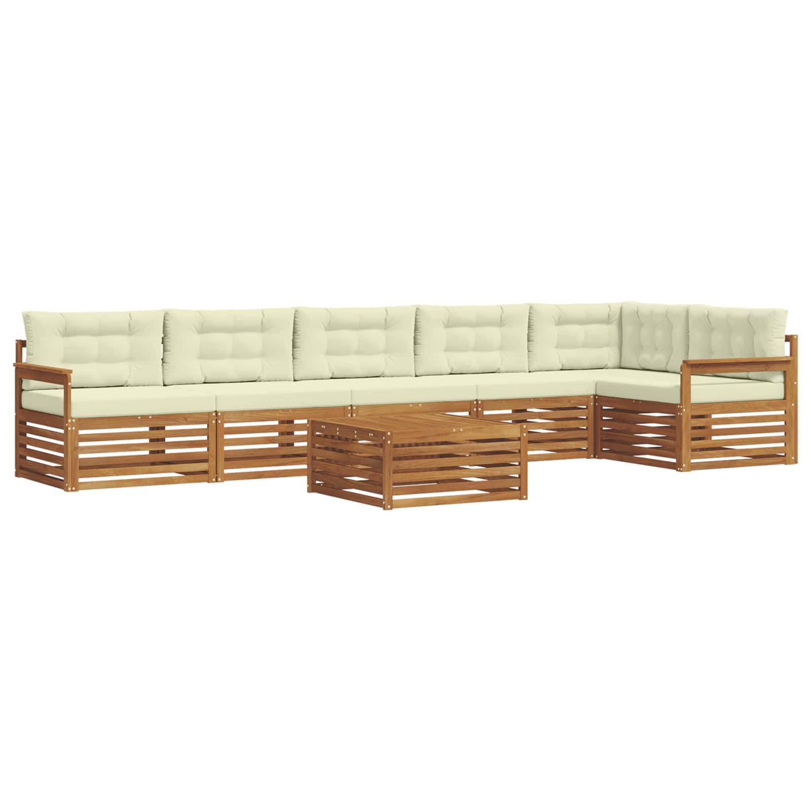 Outdoor-Sofagarnitur mit Kissen 7 pcs Natur und Creme