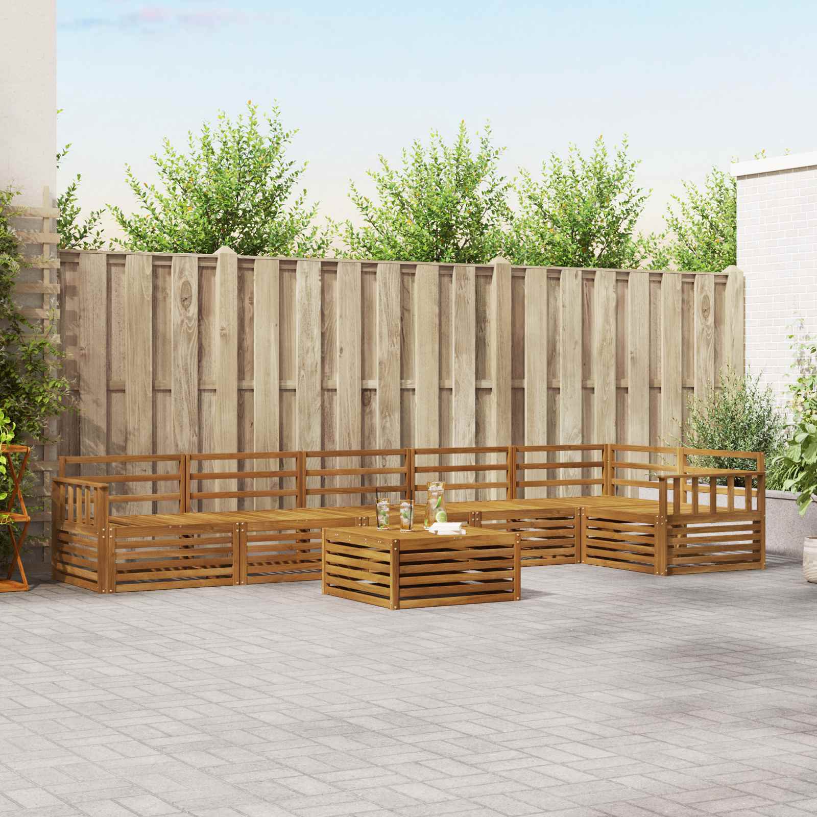 Outdoor-Sofagarnitur 7 pcs Natur