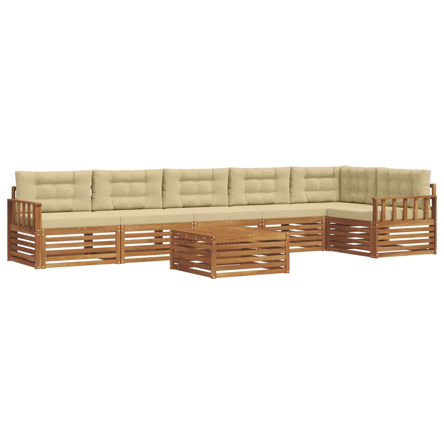 Outdoor-Sofagarnitur mit Kissen 7 pcs Natur und Beige