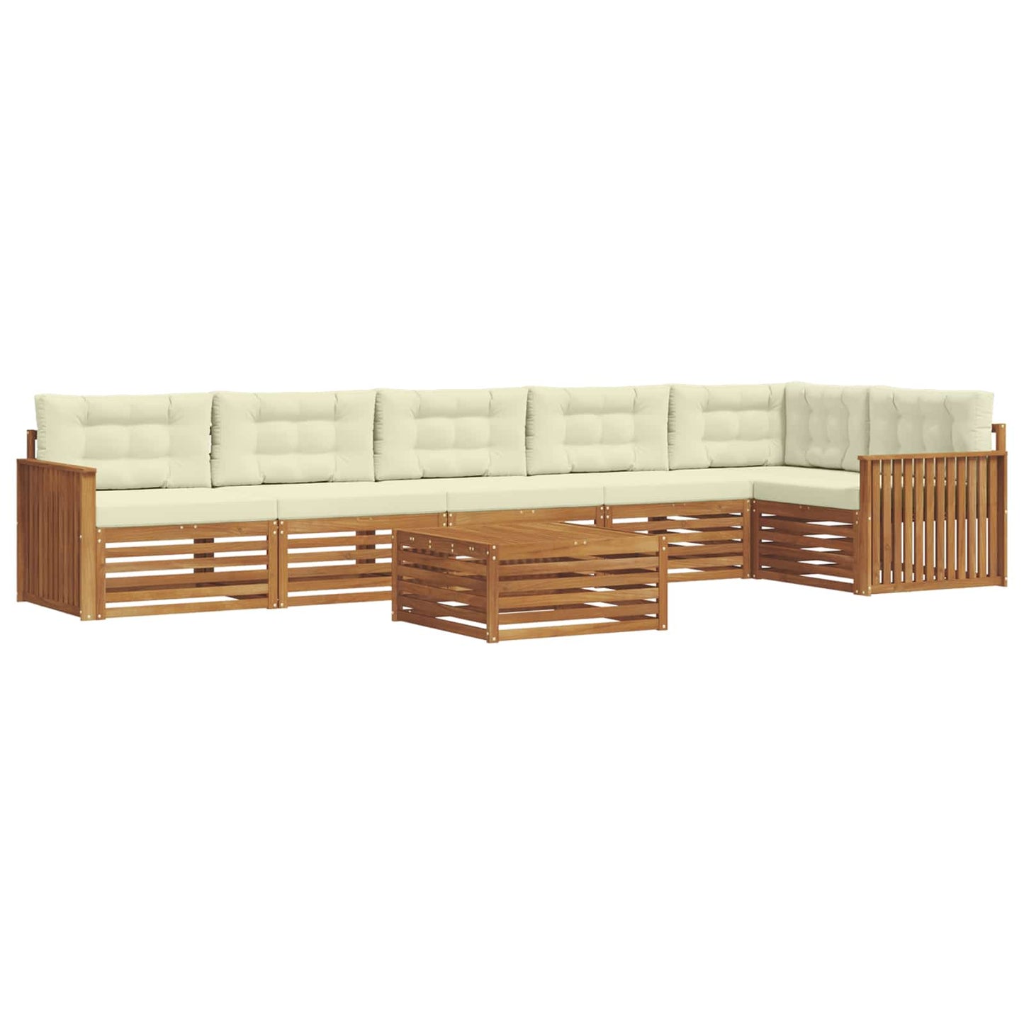 Outdoor-Sofagarnitur 7 stk. Natur und Creme