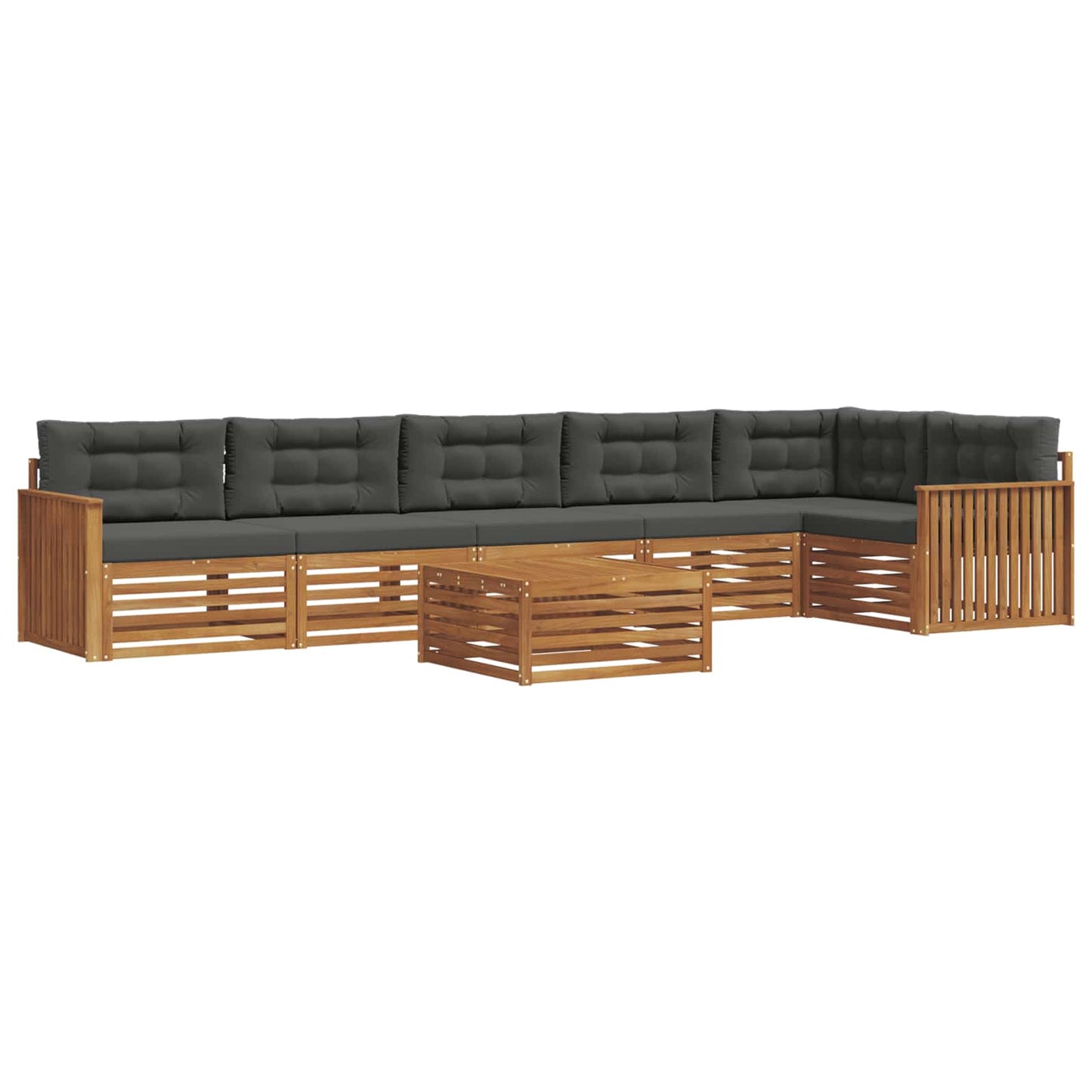 Outdoor-Sofagarnitur mit Kissen 7 pcs Natur und Anthrazit