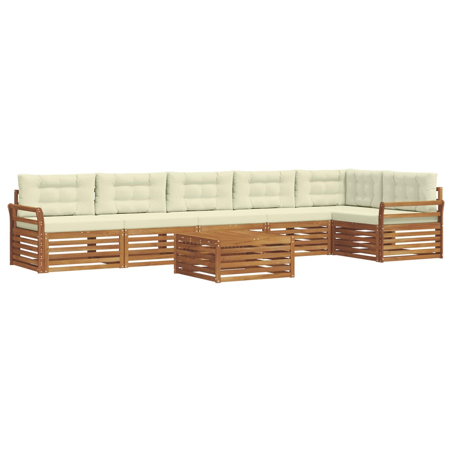 Outdoor-Sofagarnitur 7 stk. Natur und Creme