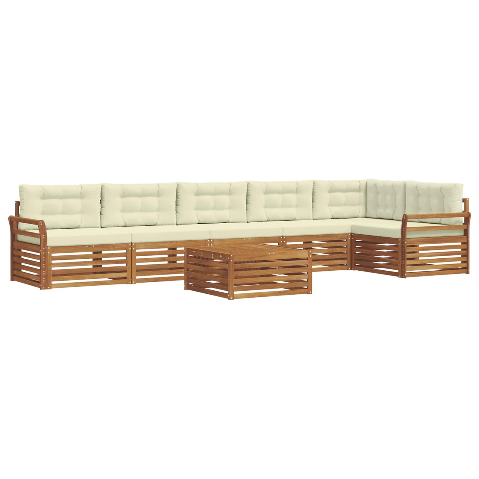Outdoor-Sofagarnitur 7 stk. Natur und Creme