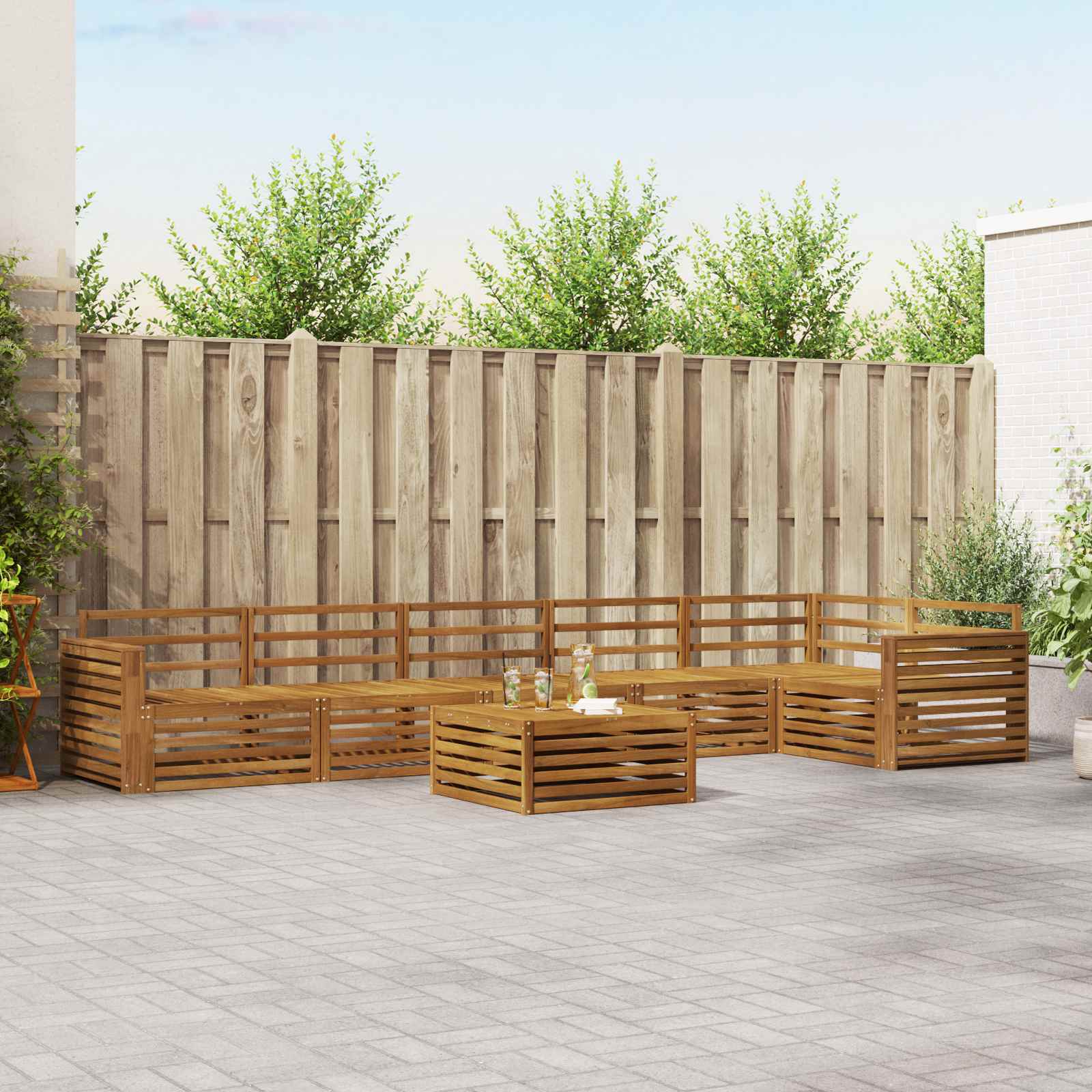 Outdoor-Sofagarnitur 7 pcs Natur