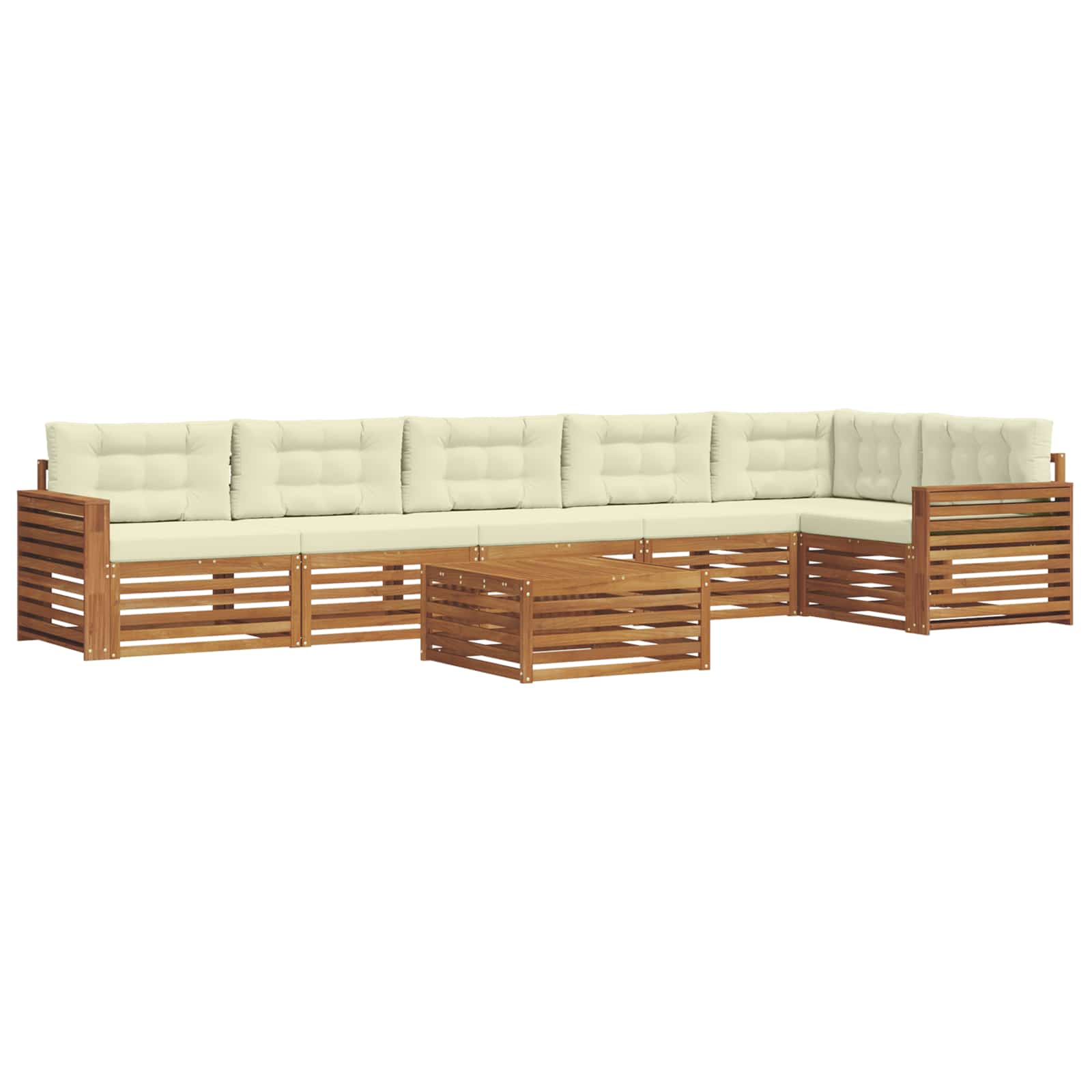 Outdoor-Sofagarnitur mit Kissen 7 pcs Natur und Creme