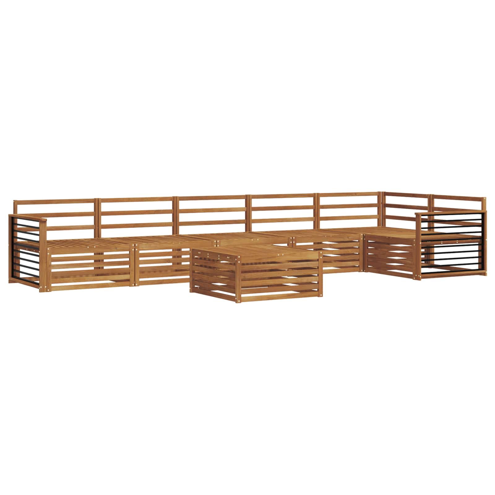 Outdoor-Sofagarnitur 7 pcs Natur Massivholz Akazie
