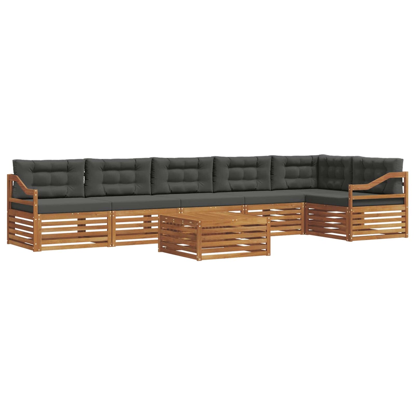 Outdoor-Sofagarnitur 7 stk. Natur und Anthrazit