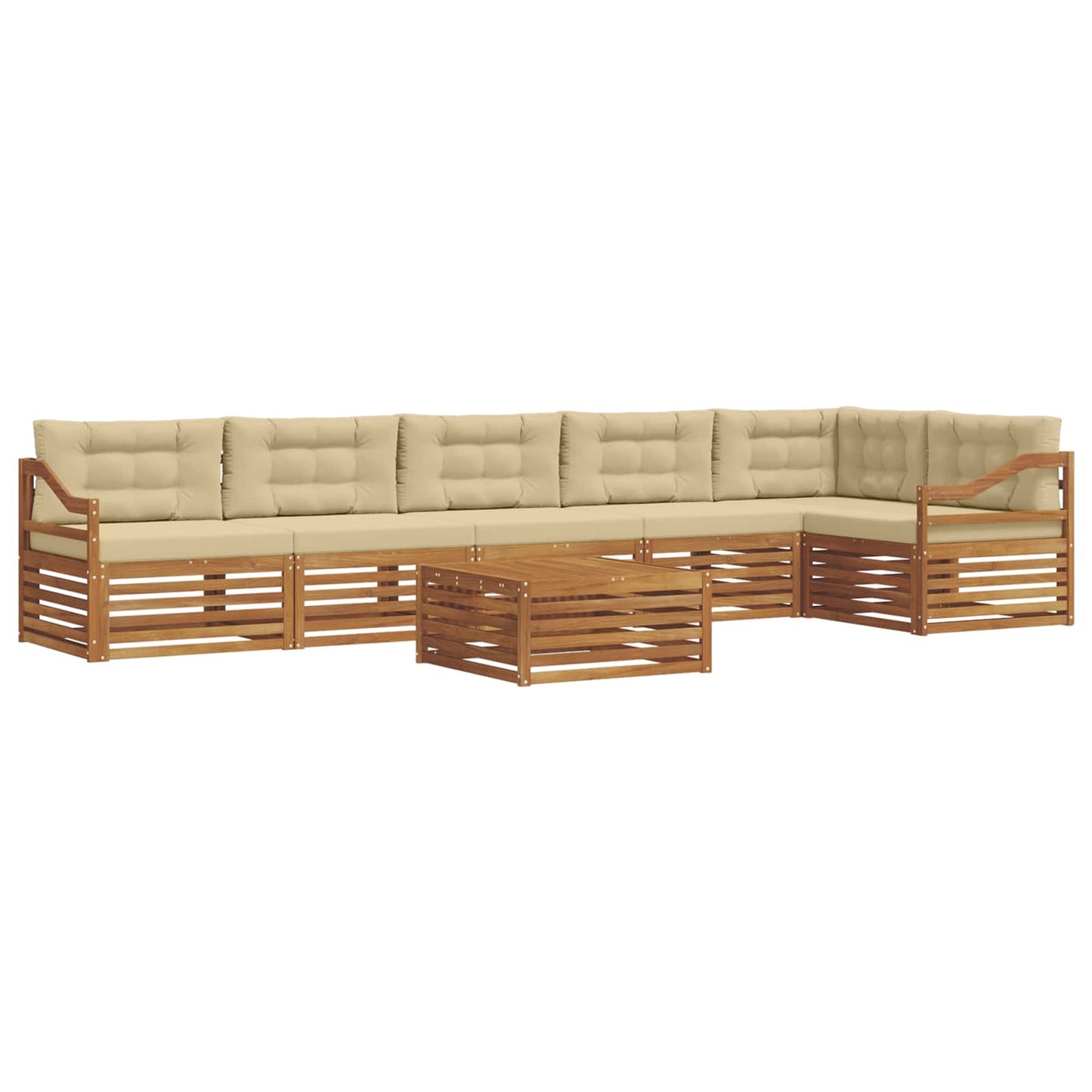 Outdoor-Sofagarnitur mit Kissen 7 pcs Natur und Beige
